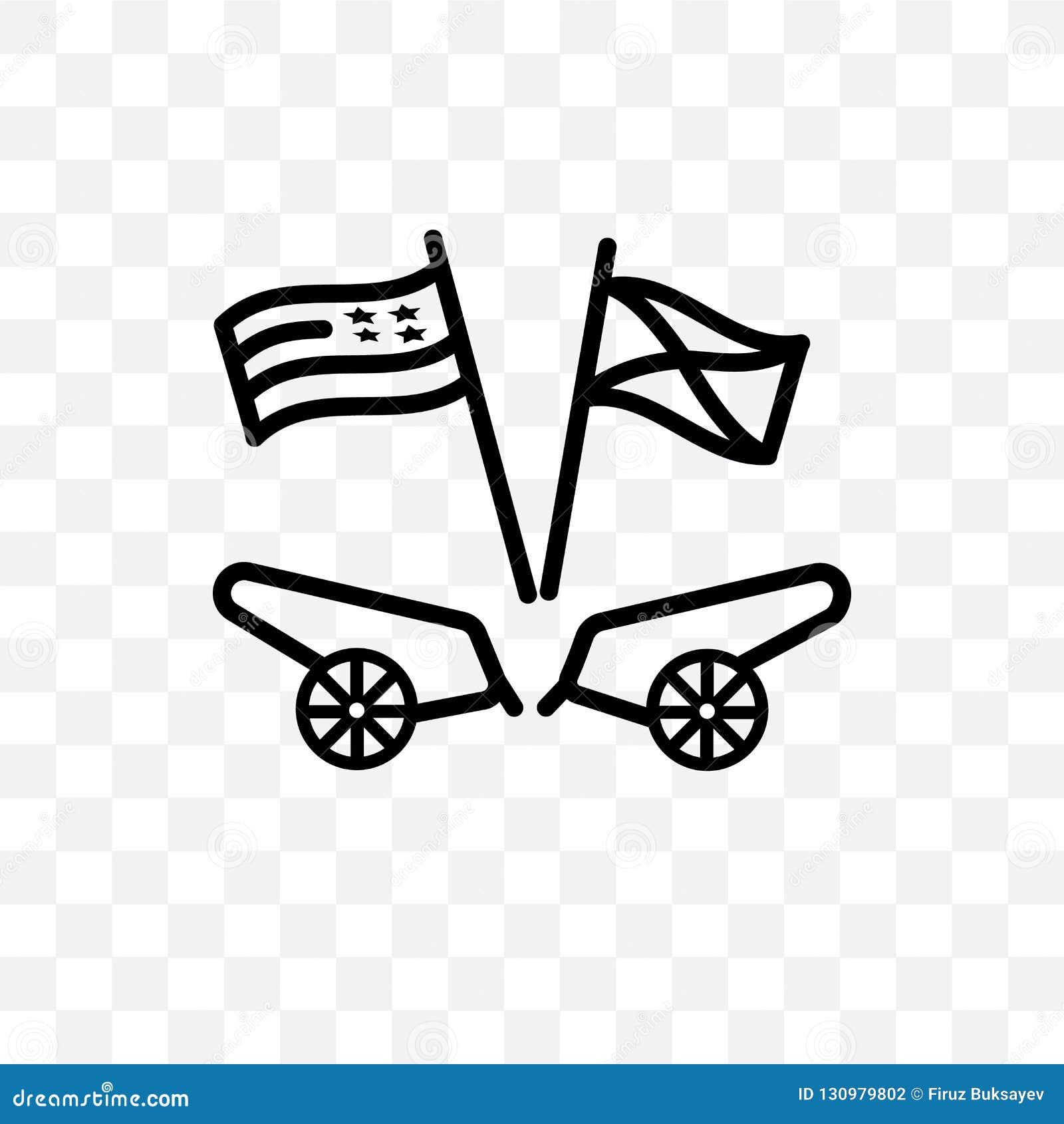 American Civil War Vector Linear Icon Isolated On Transparent