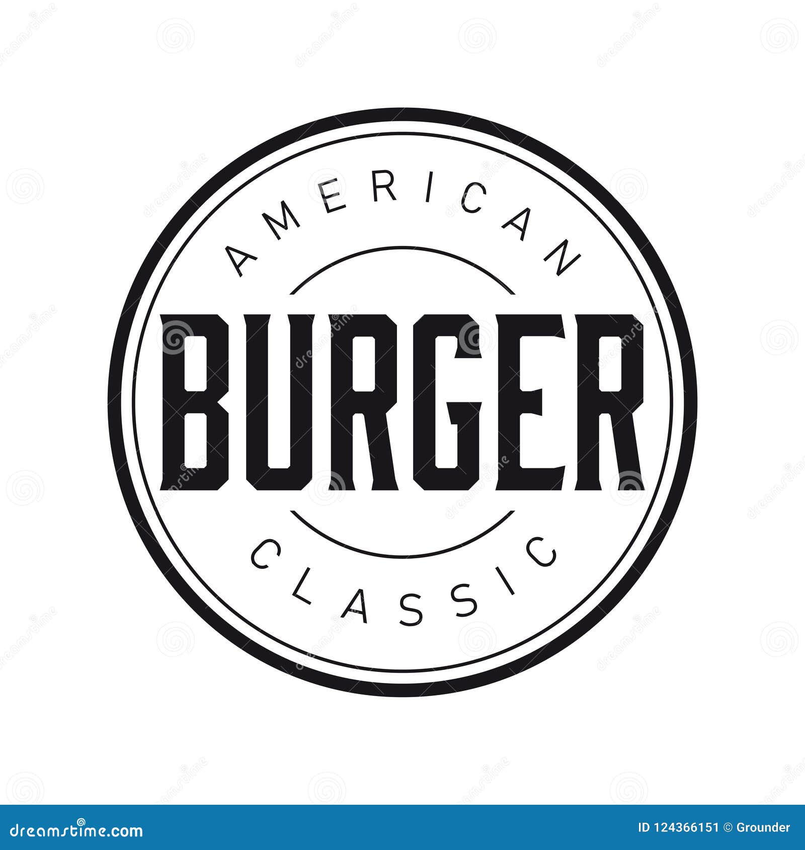 American Classic Burger Stamp Vintage Stock Illustration Illustration