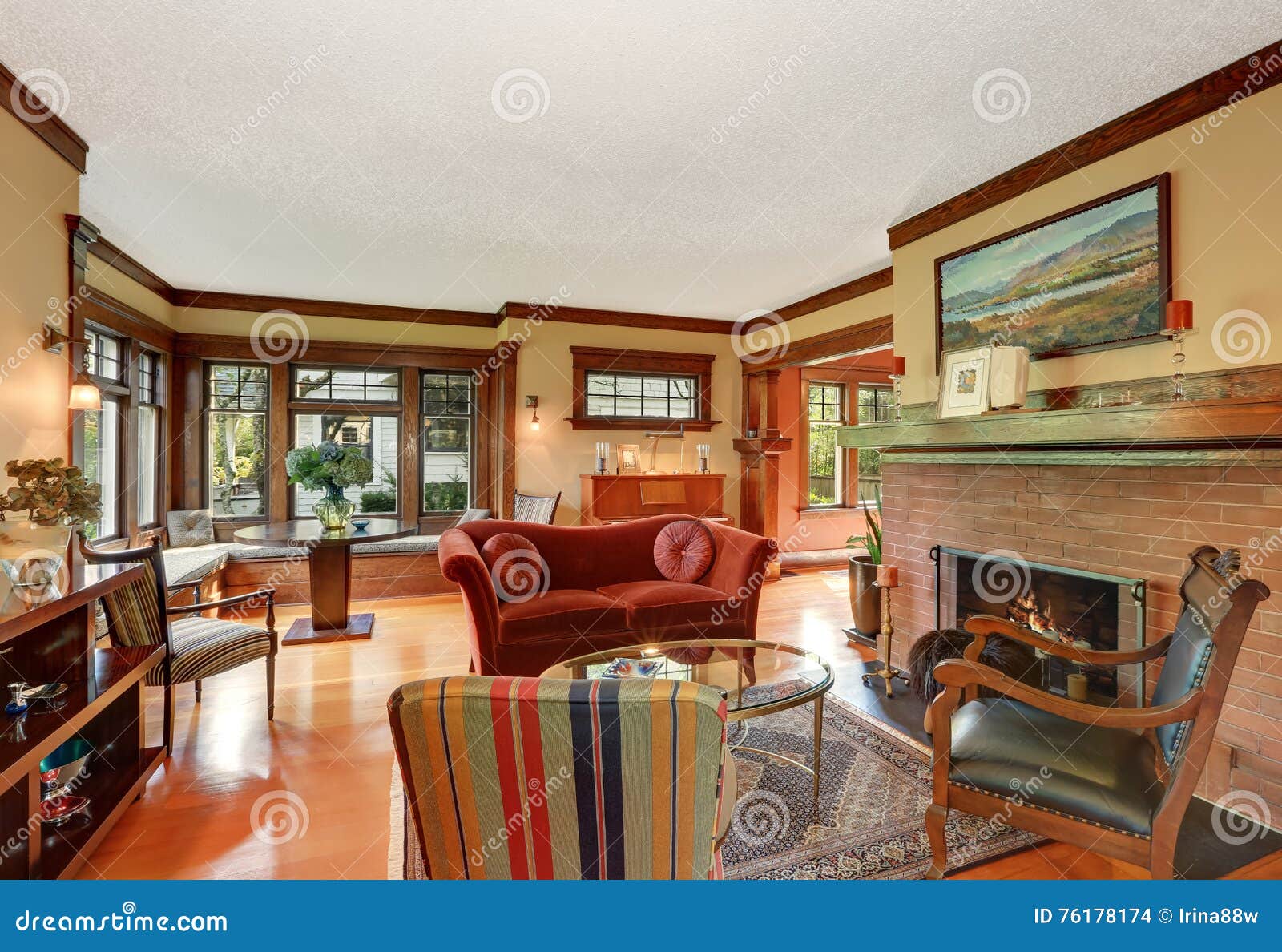 American Classic Living Room Interior Design Stock Photo Image