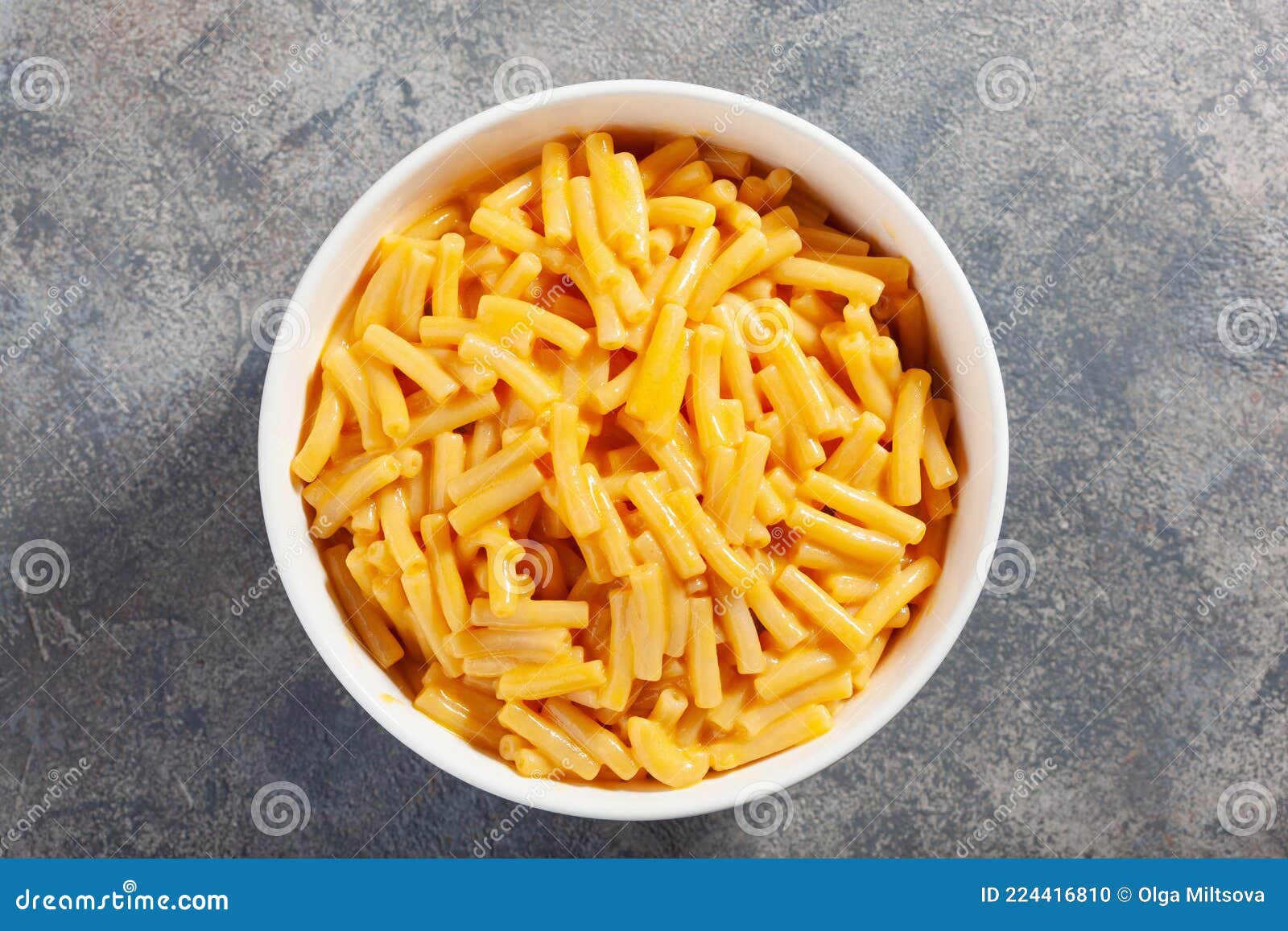 American Creamy Macaroni and Cheese Pasta Stock Photo Image of flat