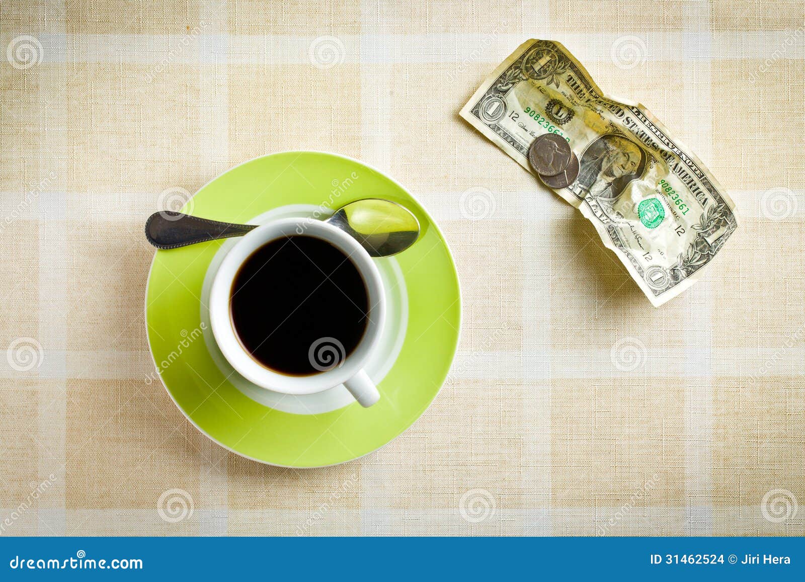 American Currency and Coffee Cup Stock Photo Image of breakfast