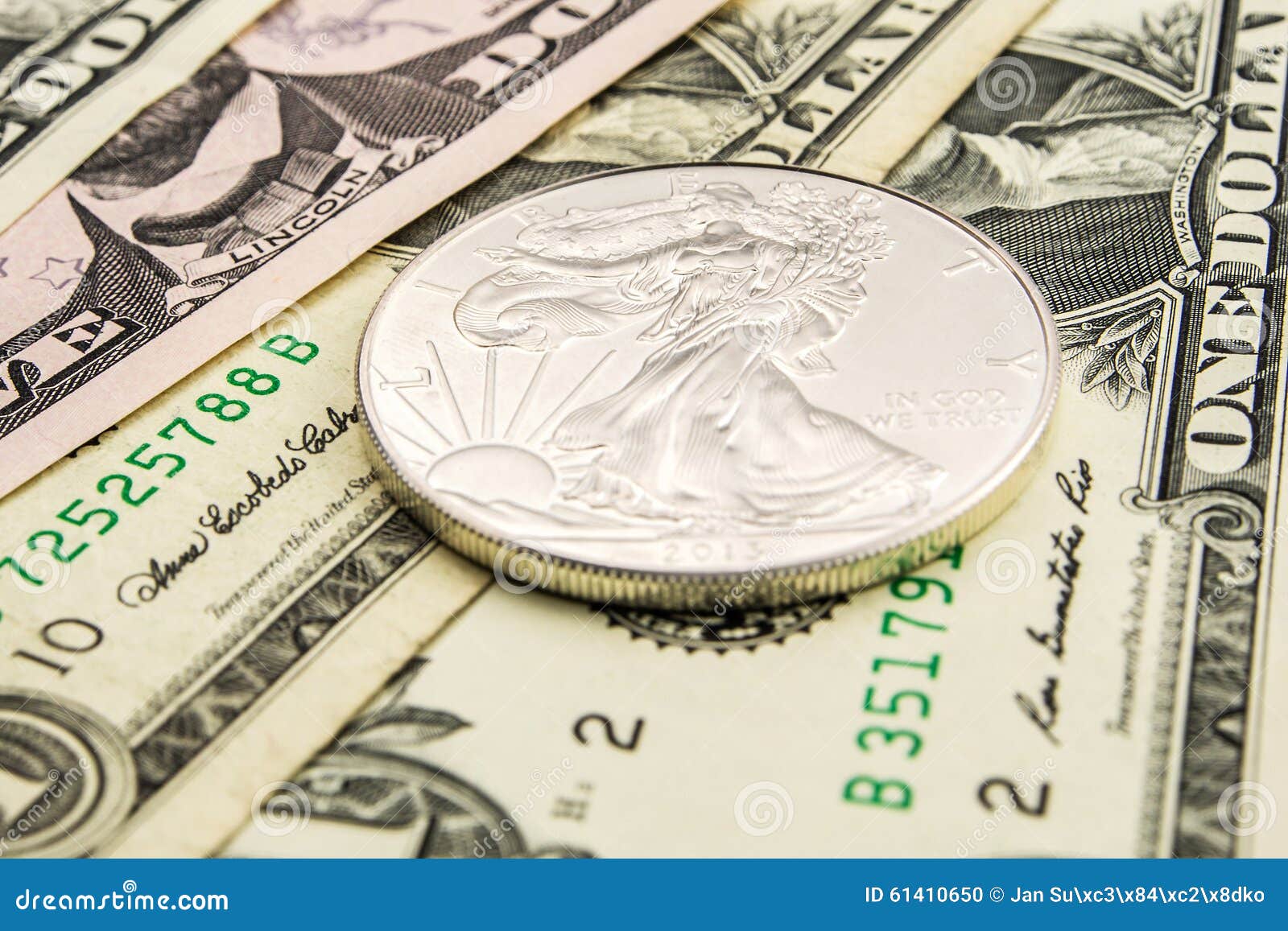 American Dollar Backed by Silver Stock Photo Image of dollar, credit