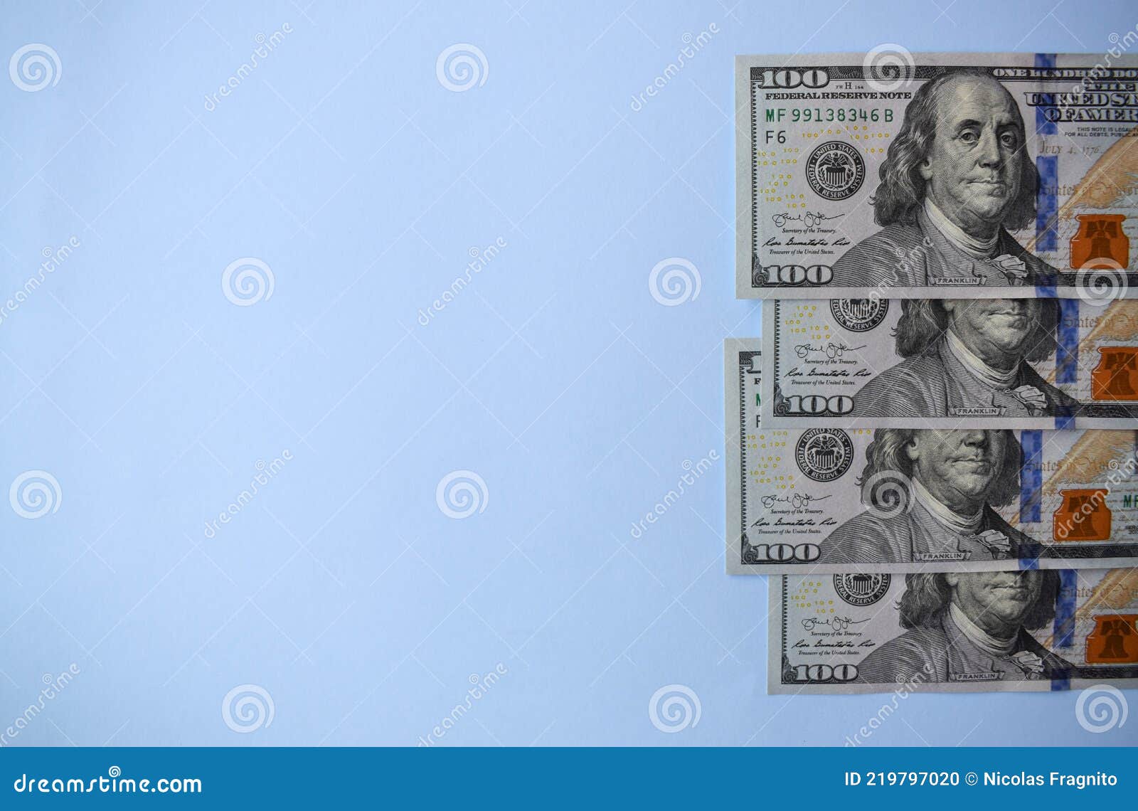 american dollar on white background