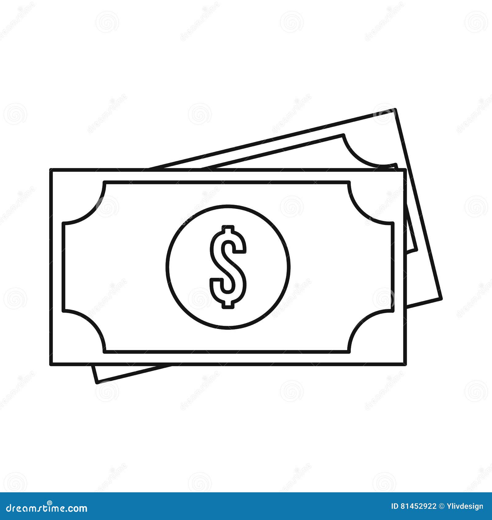 American Dollars Icon, Outline Style Stock Vector - Illustration of ...
