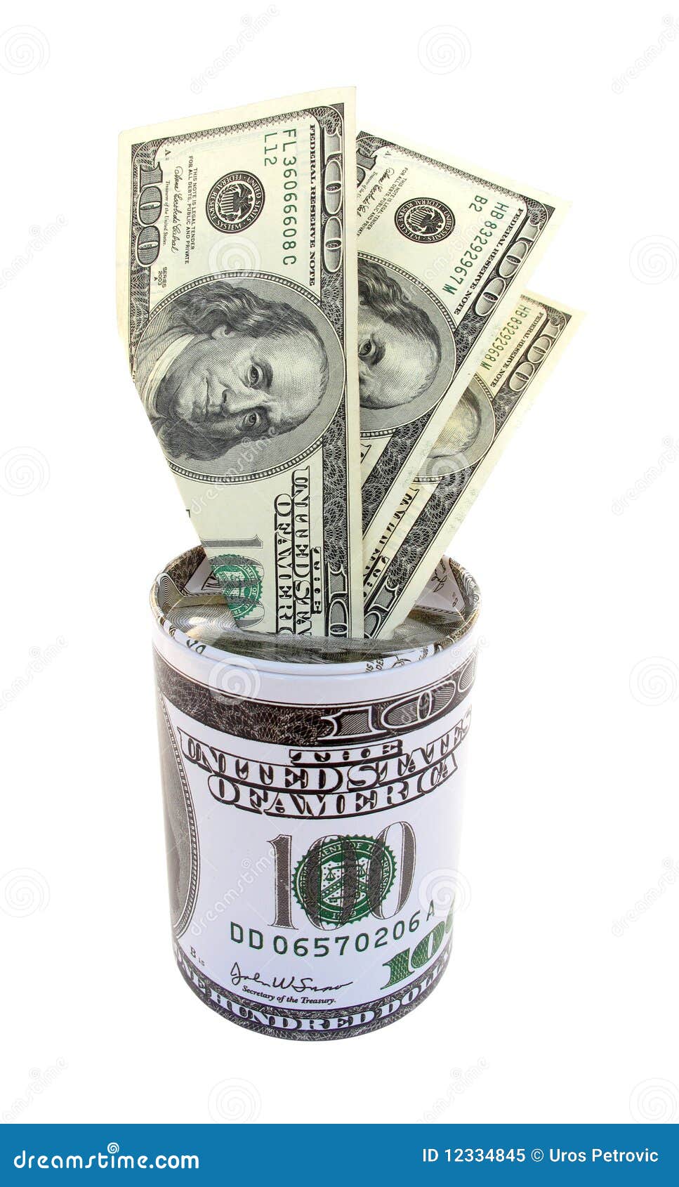 American Dollars Put on a Money Box Stock Image Image of money, green