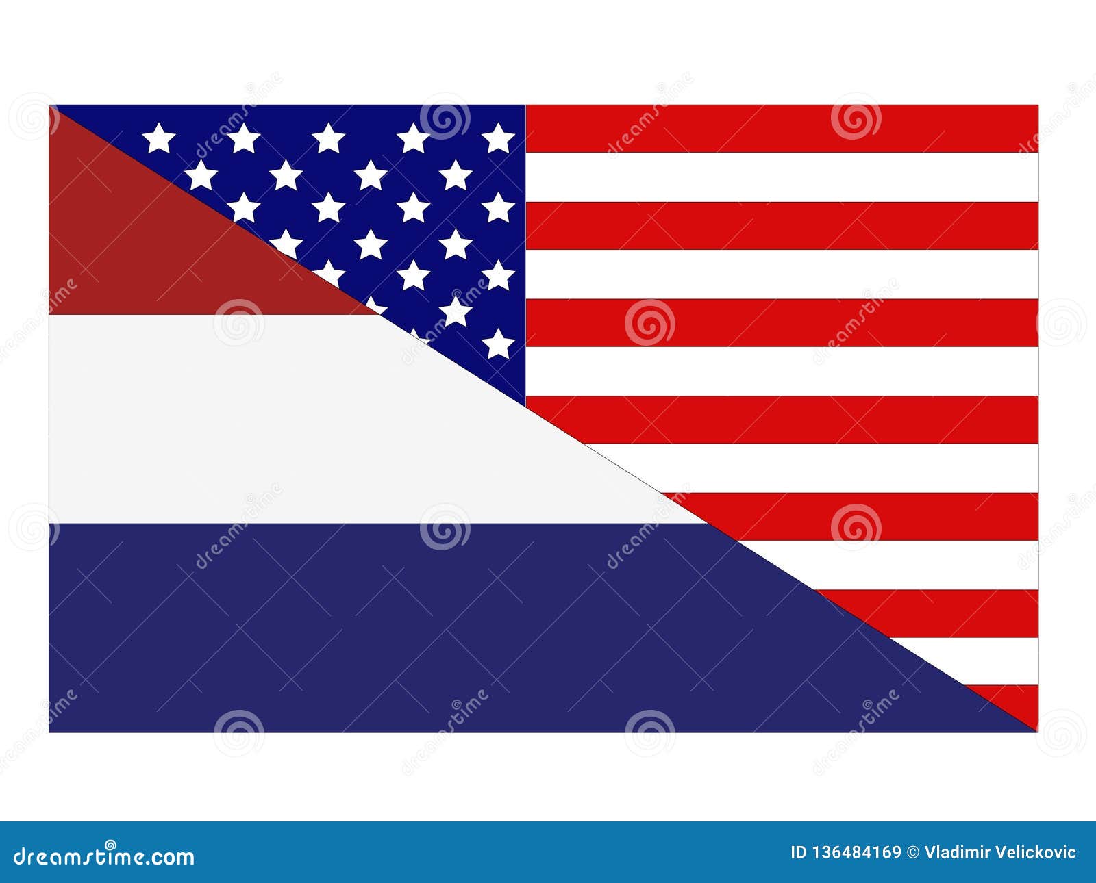 American and Dutch flags stock vector. Illustration of travel - 136484169