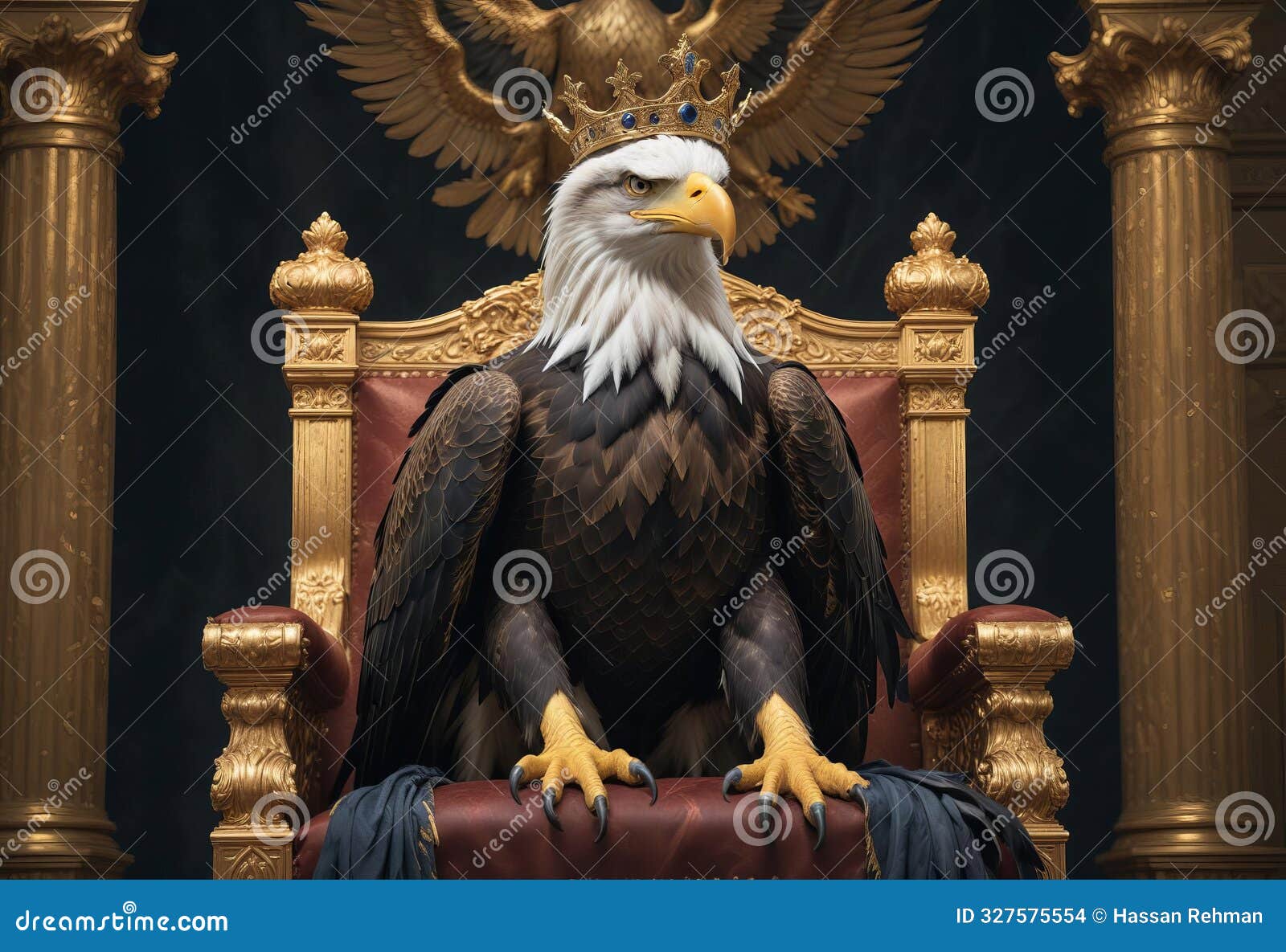 An American Eagle Throne Portrait Stock Illustration Illustration of