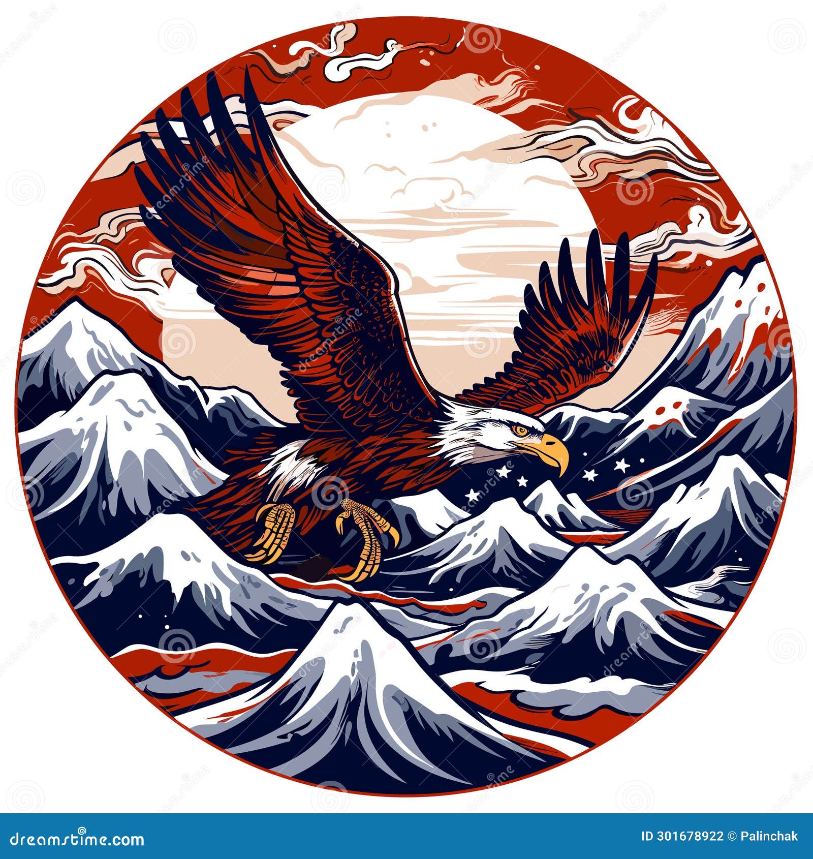 american eagle in  art style