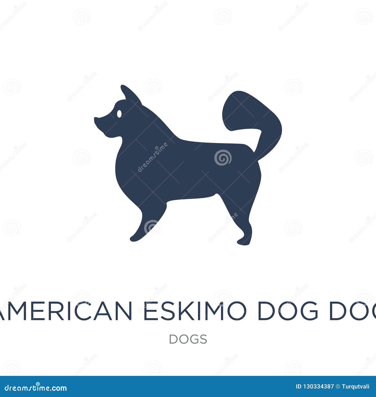 Download American Eskimo Dog Dog Icon. Trendy Flat Vector American ...