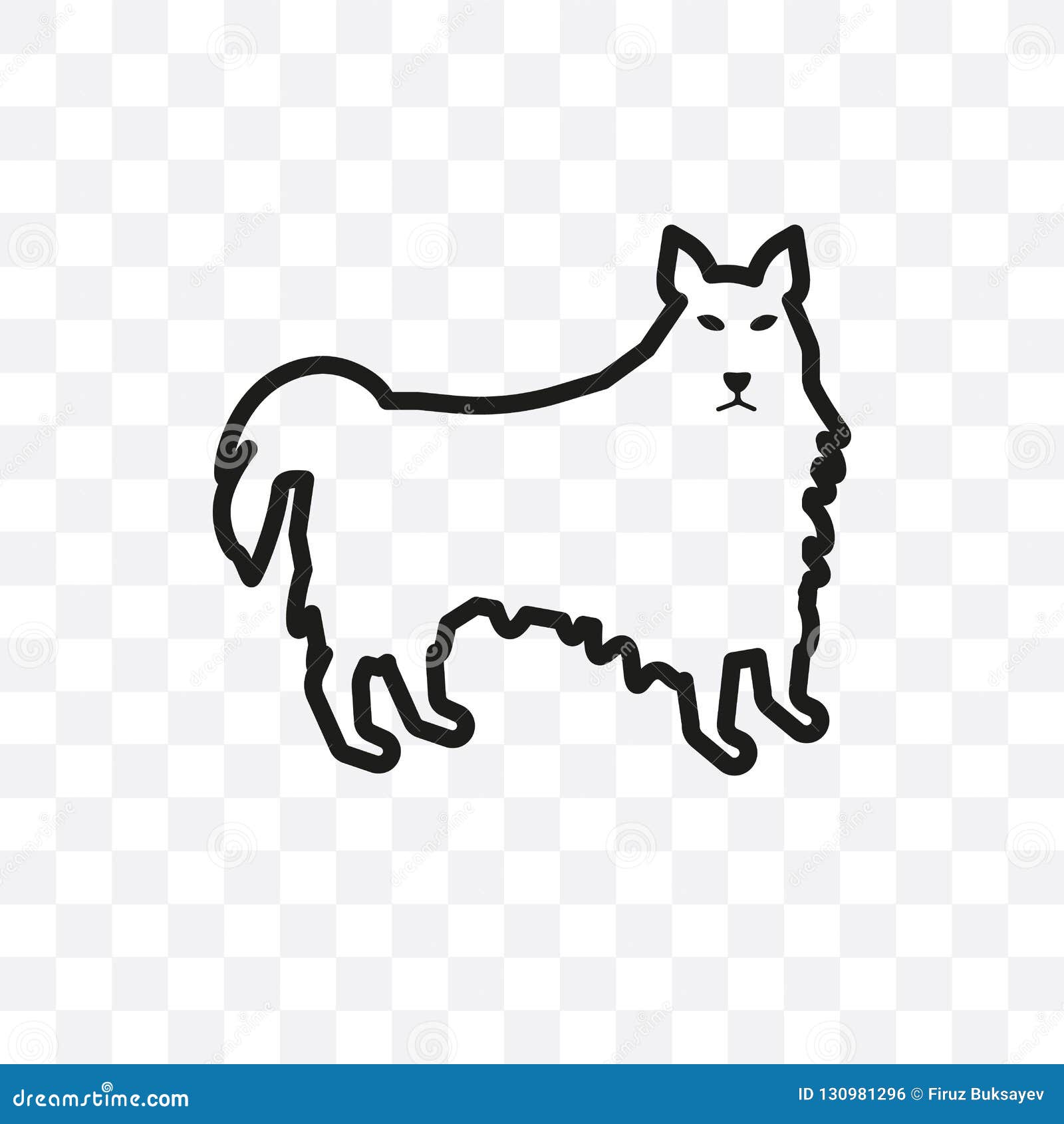 Download American Eskimo Dog Dog Vector Linear Icon Isolated On ...