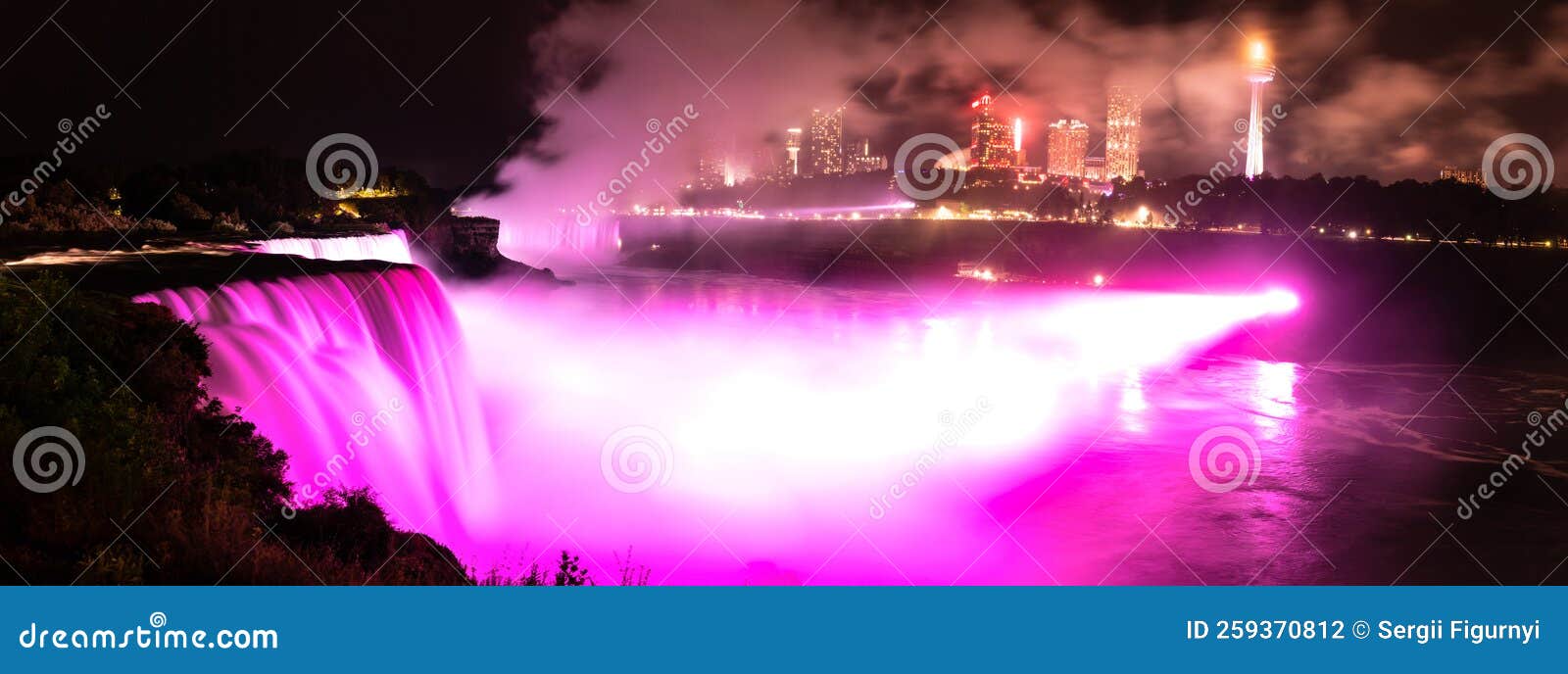 American Falls, Niagara Falls at Night Stock Photo Image of river