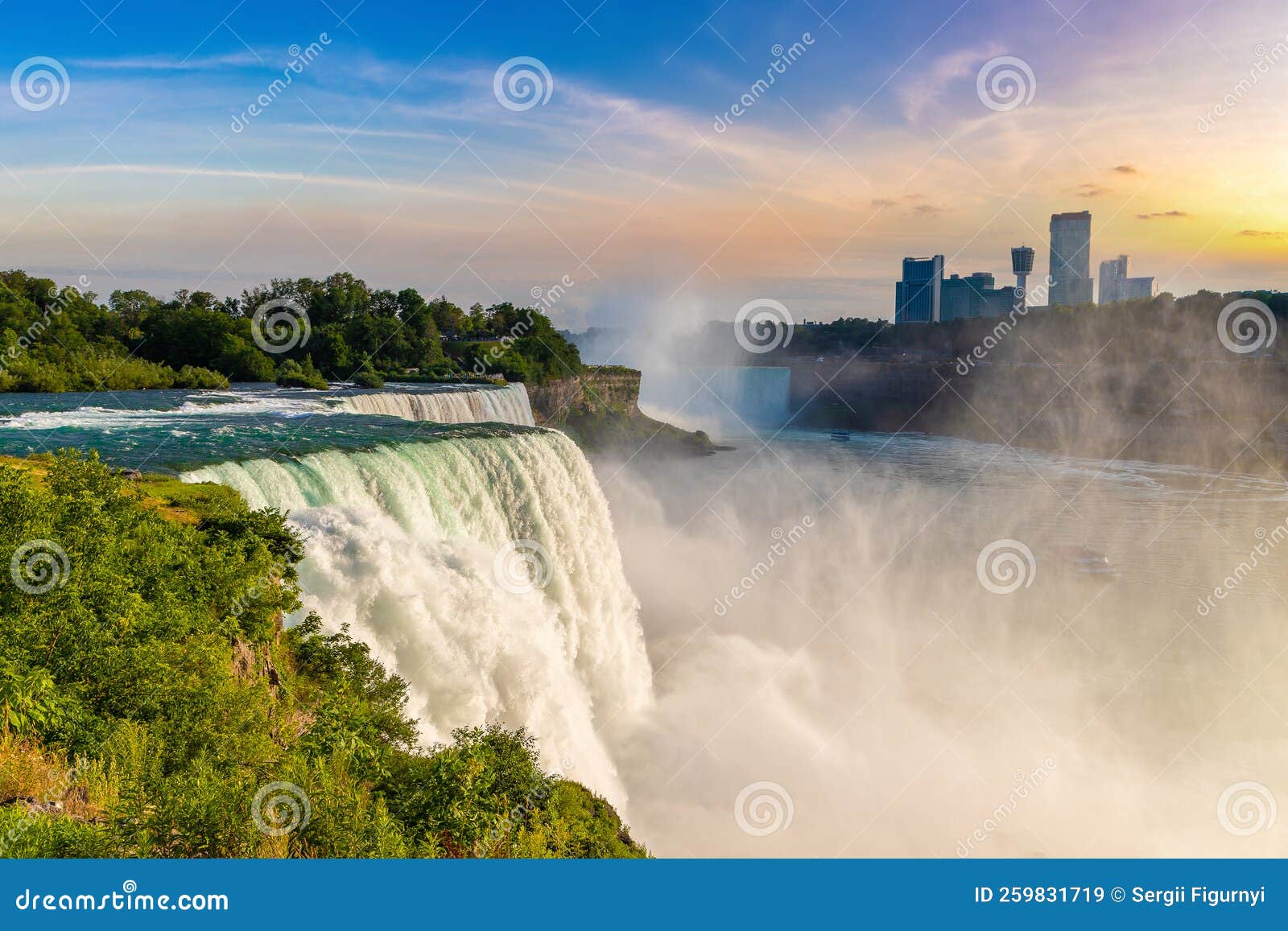 American Falls at Niagara Falls Stock Image Image of border, falls