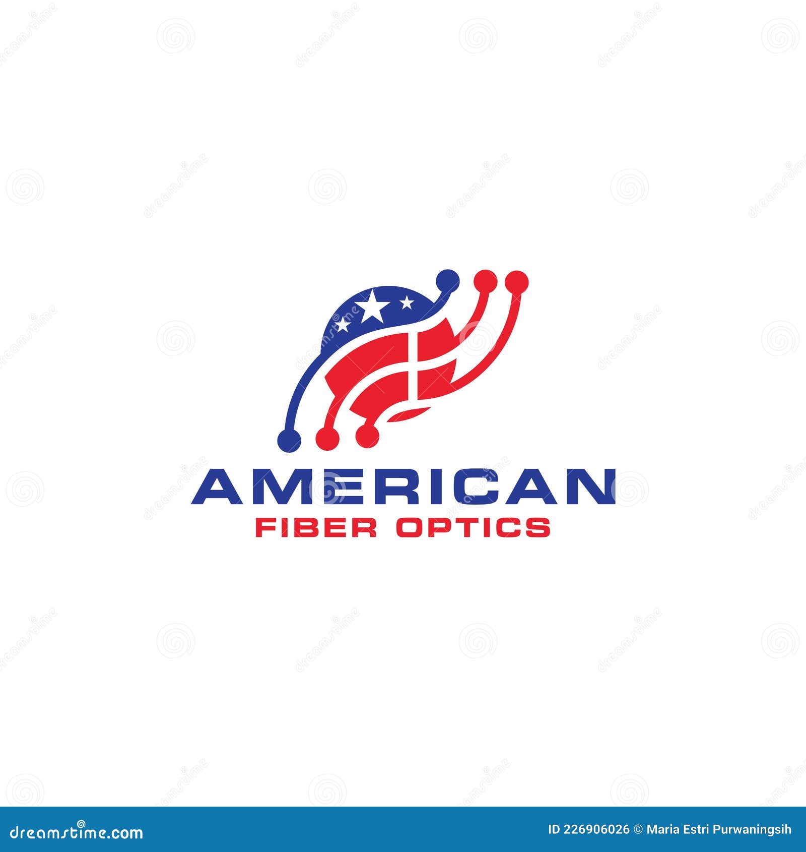 American Fiber Optics Logo Design Vector Stock Vector Illustration of