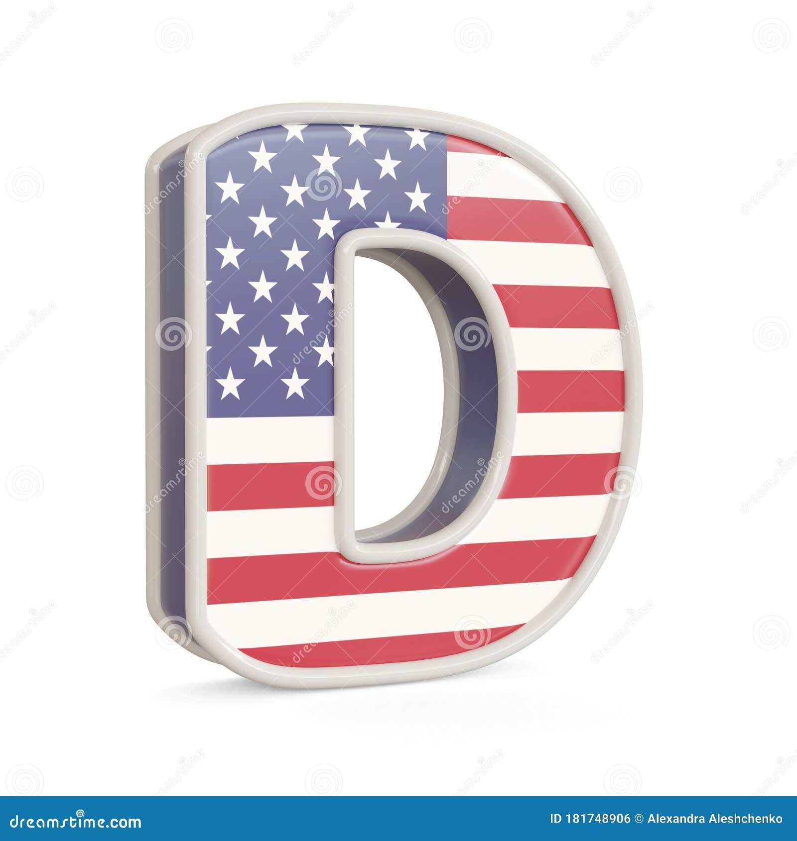 American Flag Alphabet Isolated On A White Background Stock ...