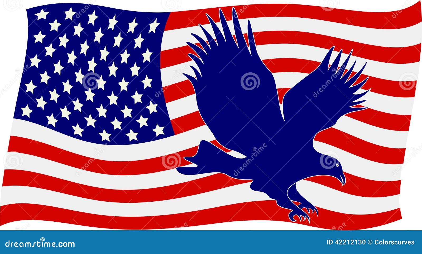 American Flag With Bald Eagle Stock Vector