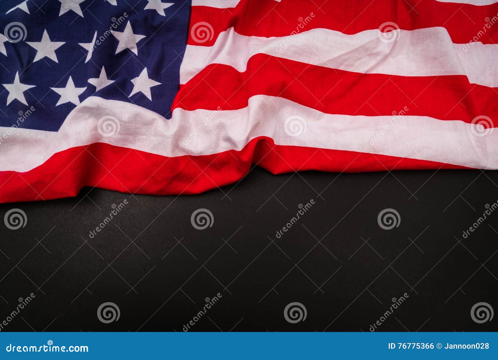 American Flag On Black Background . Stock Photo - Image of star