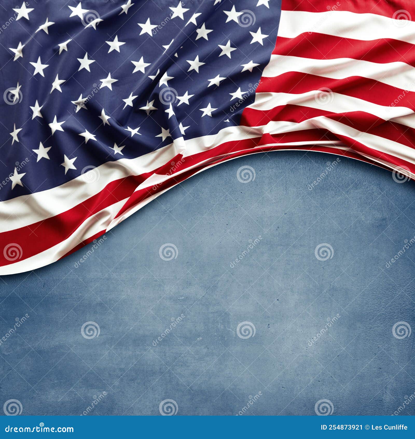 American flag on blue stock image. Image of flagquot 254873921