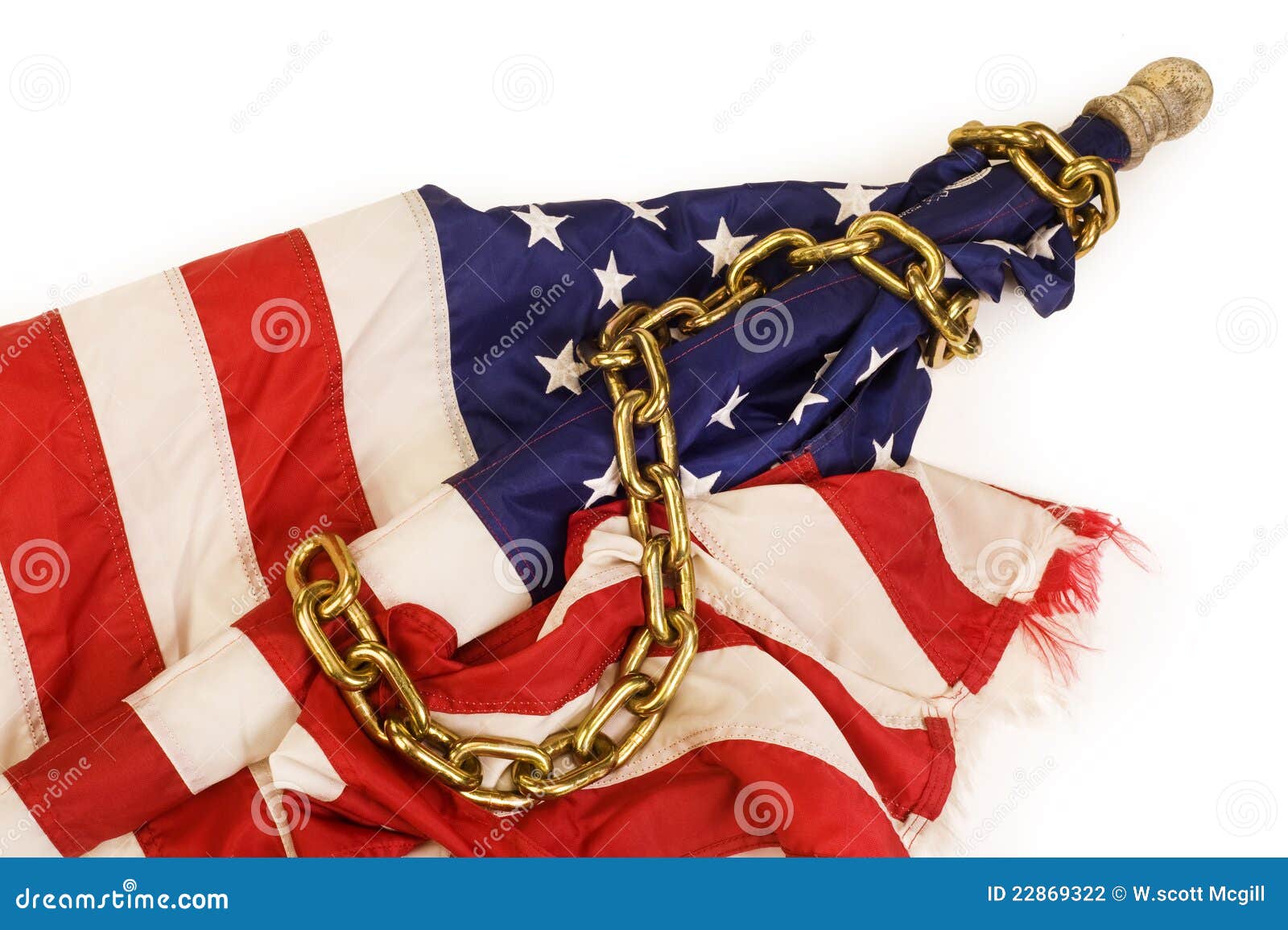 American flag in chains stock photo. Image of banner 22869322