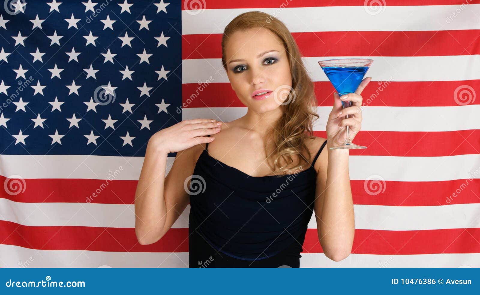 American flag and cocktail stock photo. Image of elegant 10476386