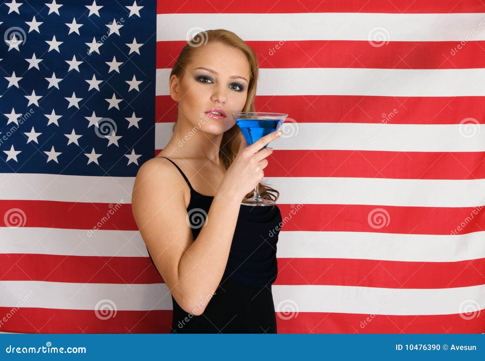 American flag and cocktail stock photo. Image of hair 10476390
