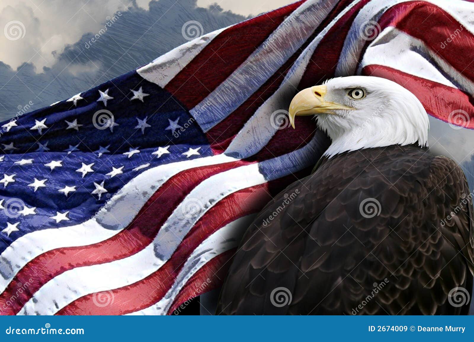 American Flag And Eagle Stock Image Image Of Eagle Stars