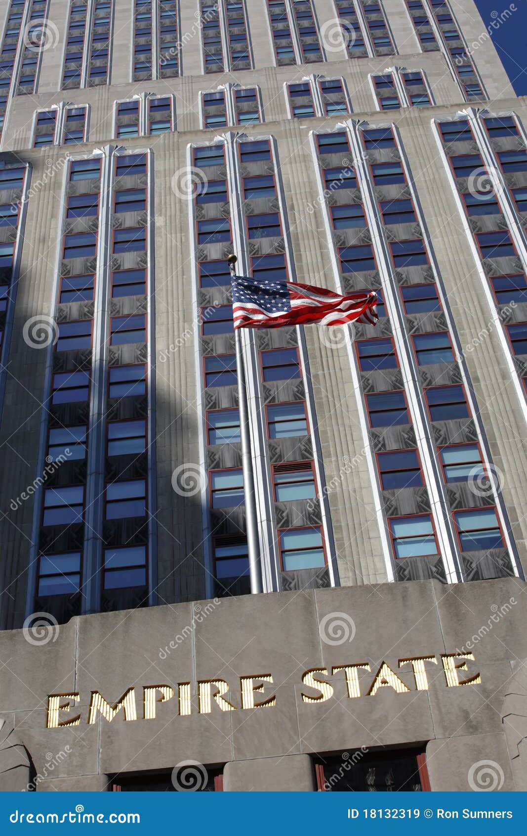 American Flag and Empire State Building Editorial Stock Image - Image ...