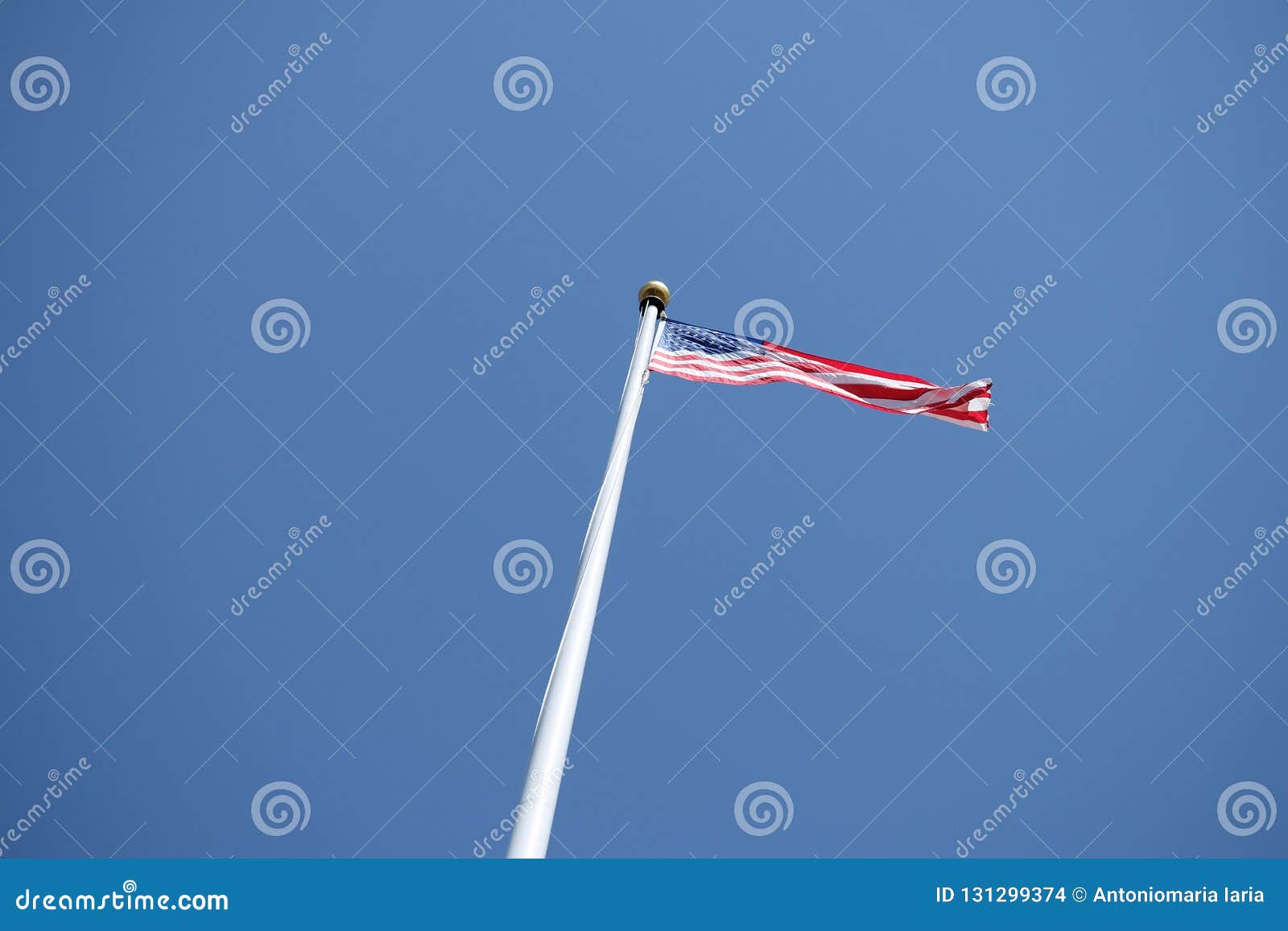 American Flag Inside The American Cemetery Of Nettuno Rome Italy