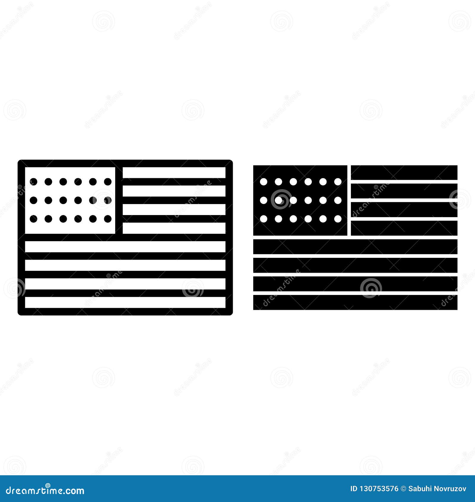 Download American Flag Line And Glyph Icon. USA Vector Illustration ...