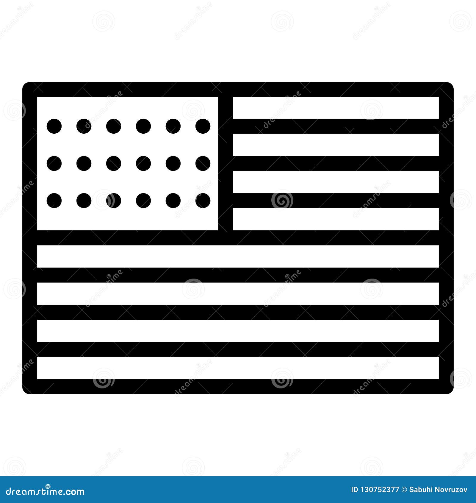 American Flag Line Icon. USA Vector Illustration Isolated ...