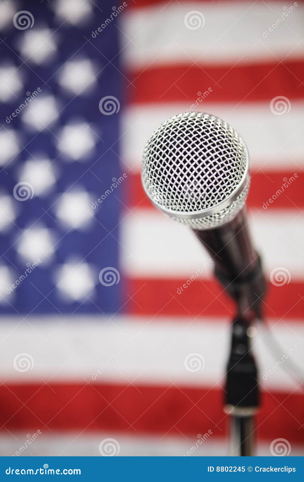 American Flag and Microphone Stock Image Image of stars, broadcast