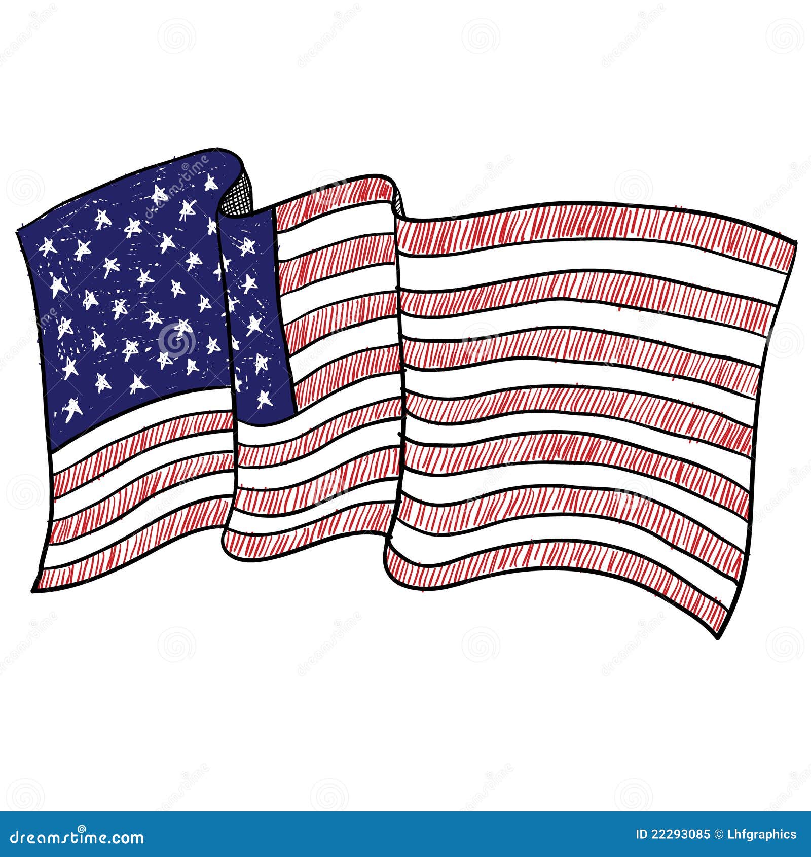American flag sketch stock vector. Illustration of flag - 22293085