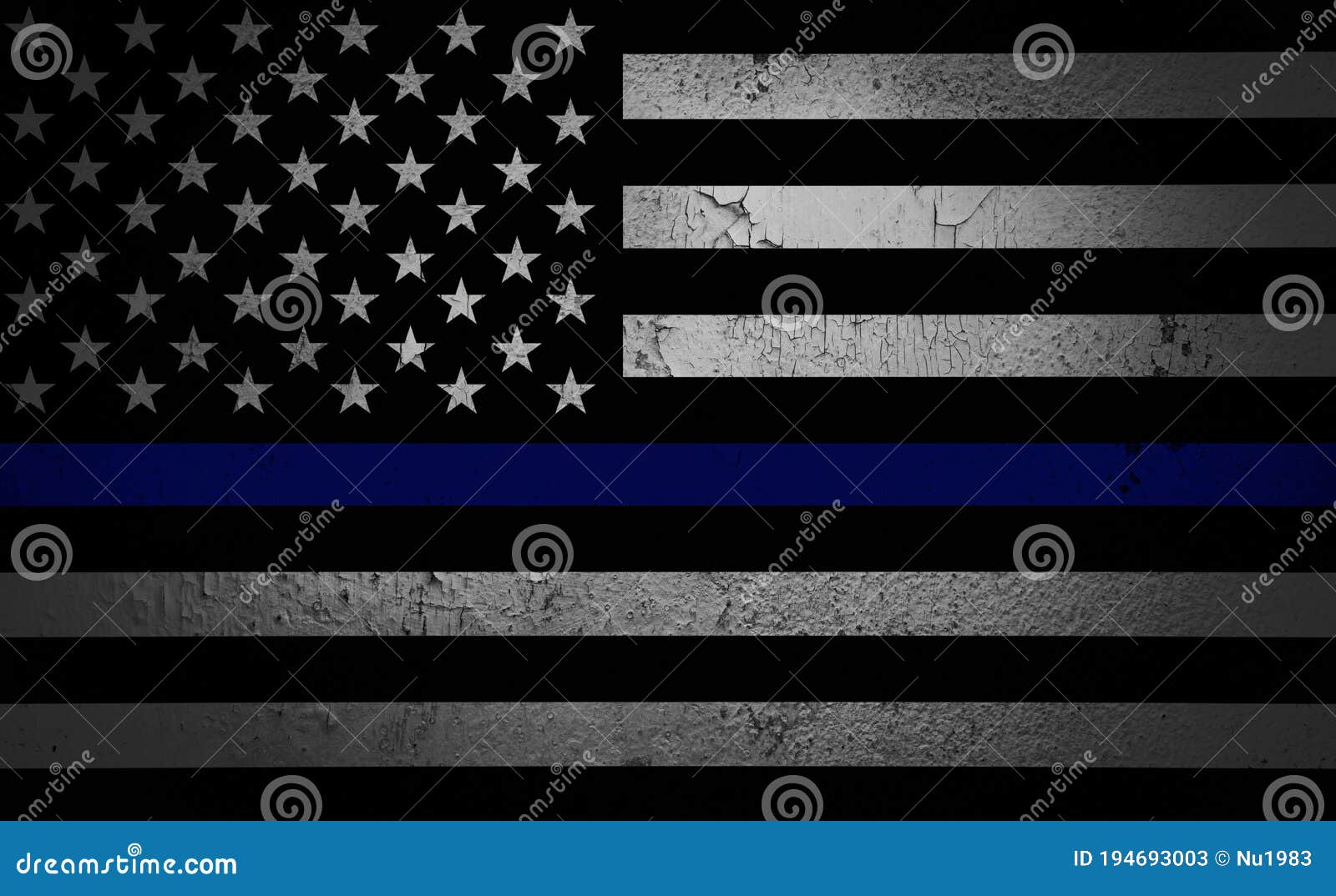 an american flag ic of support for law enforcement