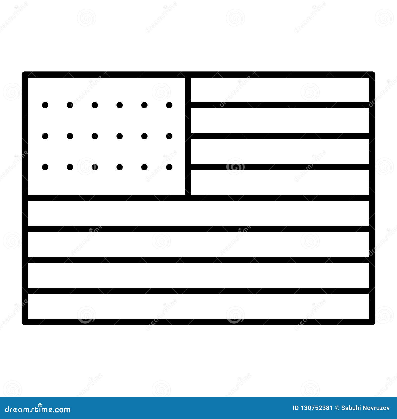 Download American Flag Thin Line Icon. USA Vector Illustration ...