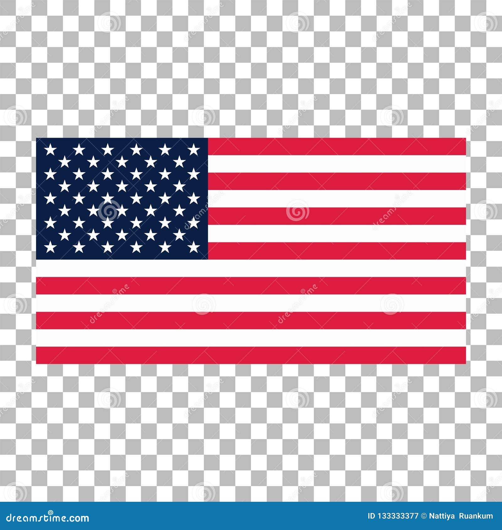 American Flag Or Usa Flag Vector Icon On Transparent Background
