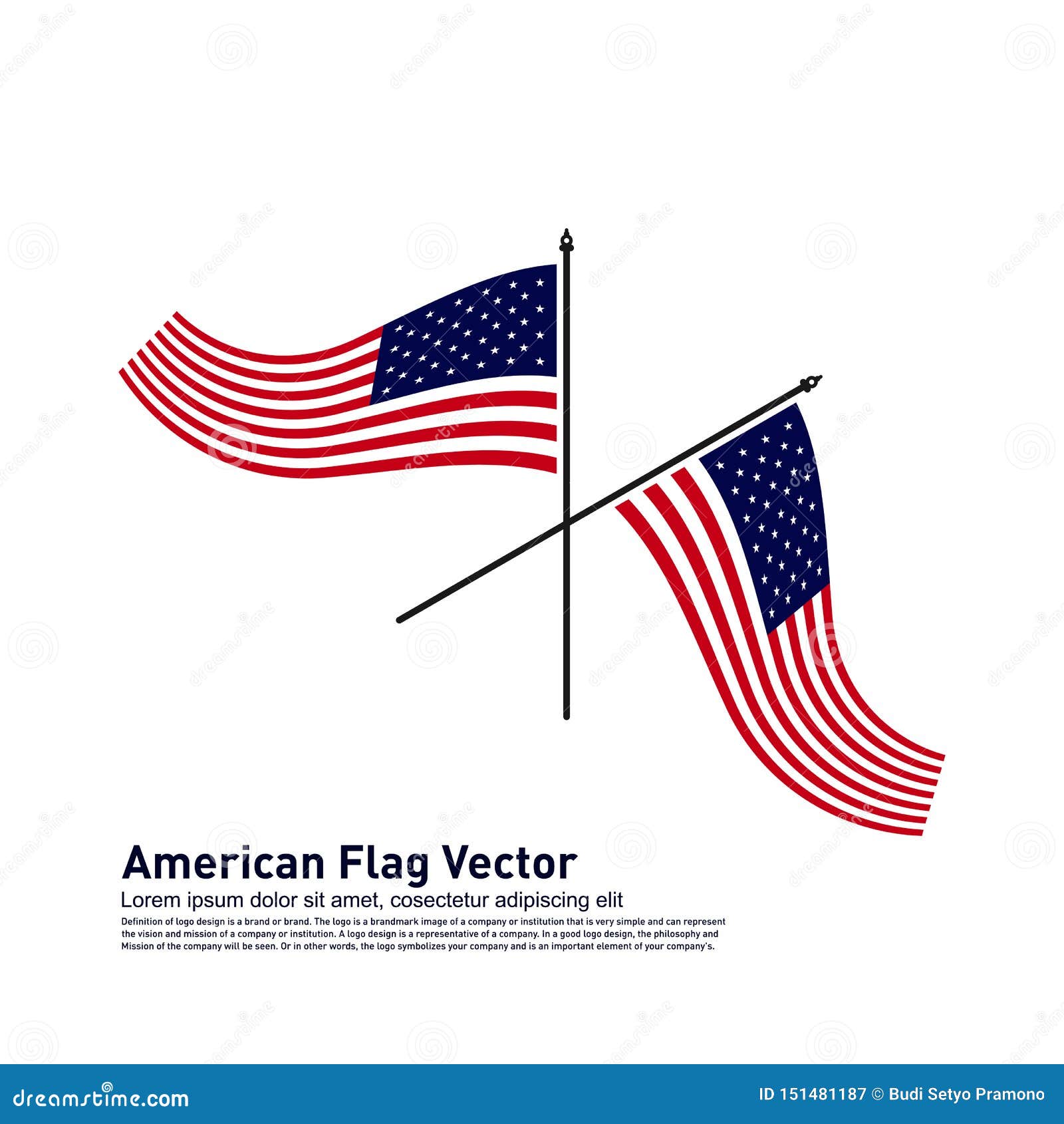 Download American Flag Vector Illustration Design Template. Icon ...