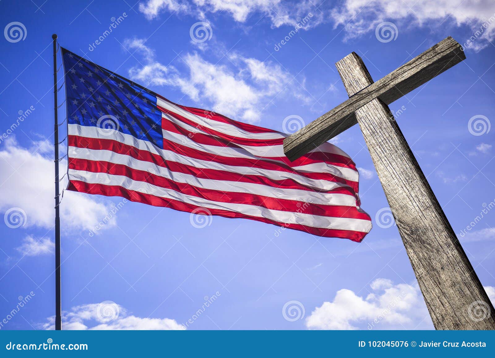 Jesus Cross American Flag