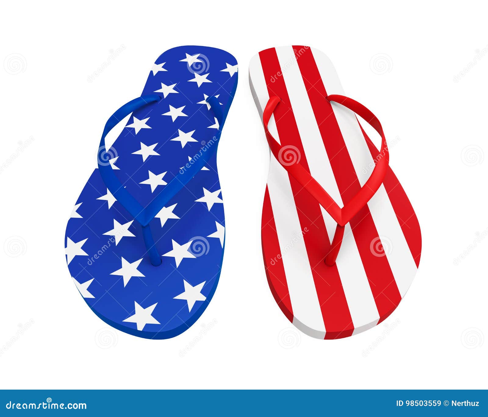 American Flip Flops Isolated Stock Illustration - Illustration of flop