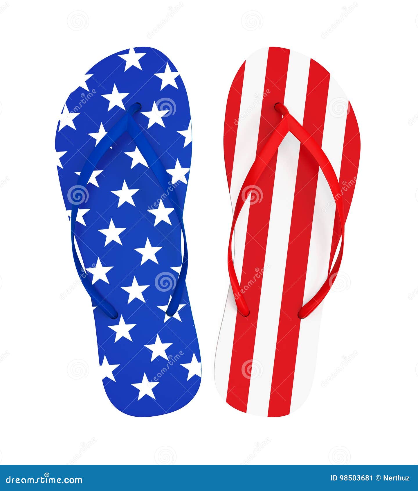 American Flip Flops Isolated Stock Illustration - Illustration of flag