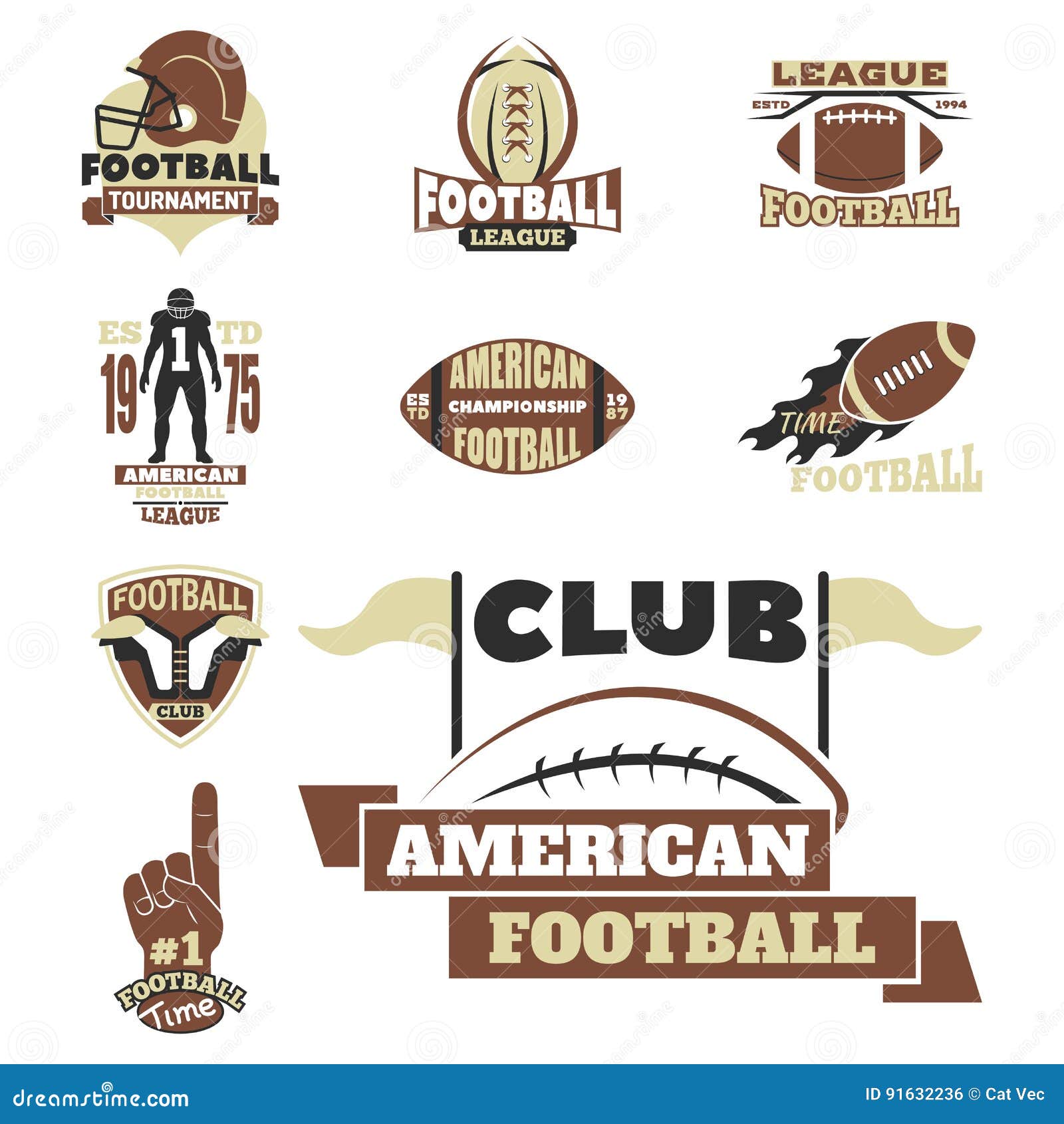 American football championship logo sport design Vector Image