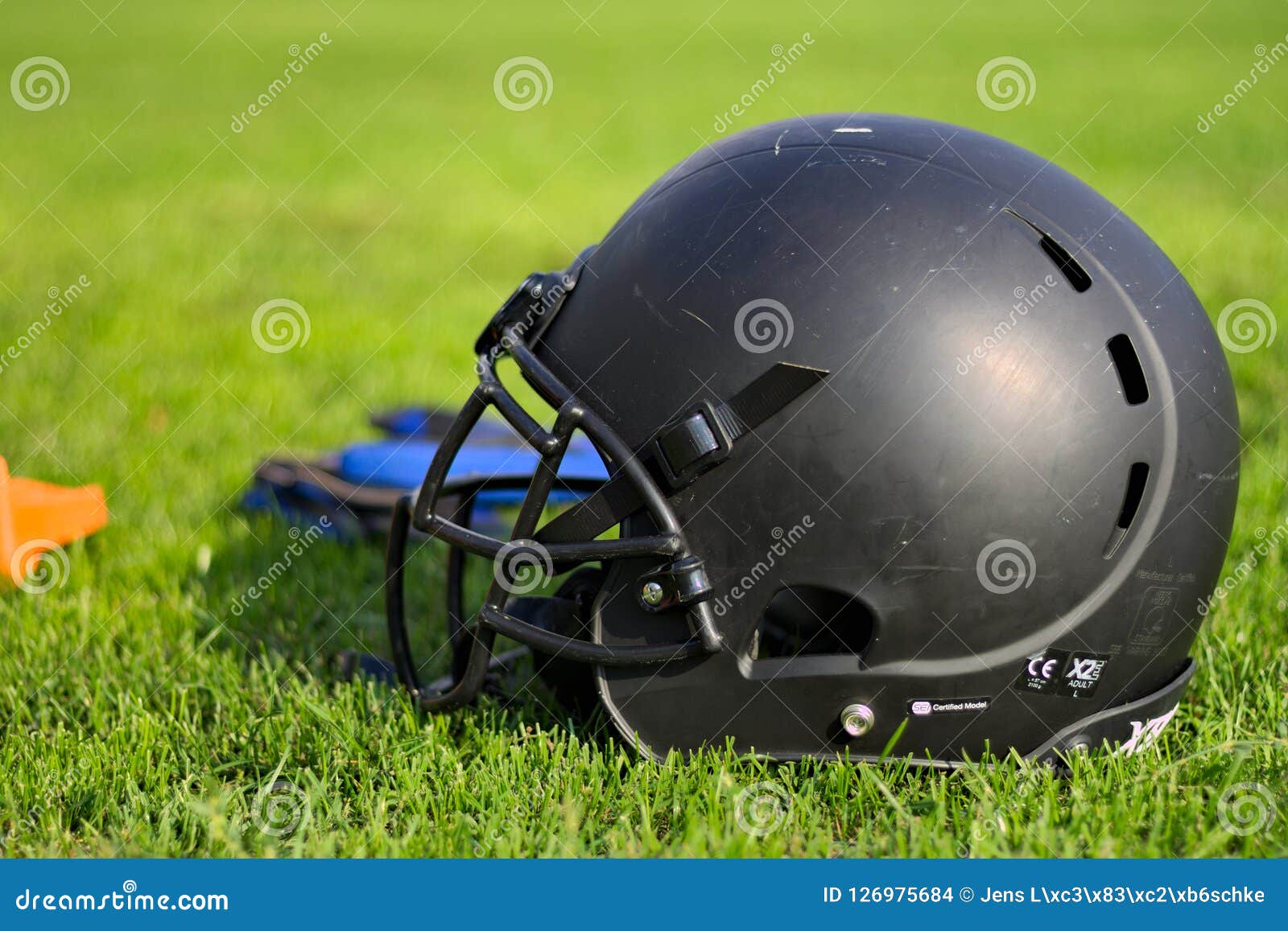 American Football Equipment Used Stock Photo - Image of stadium