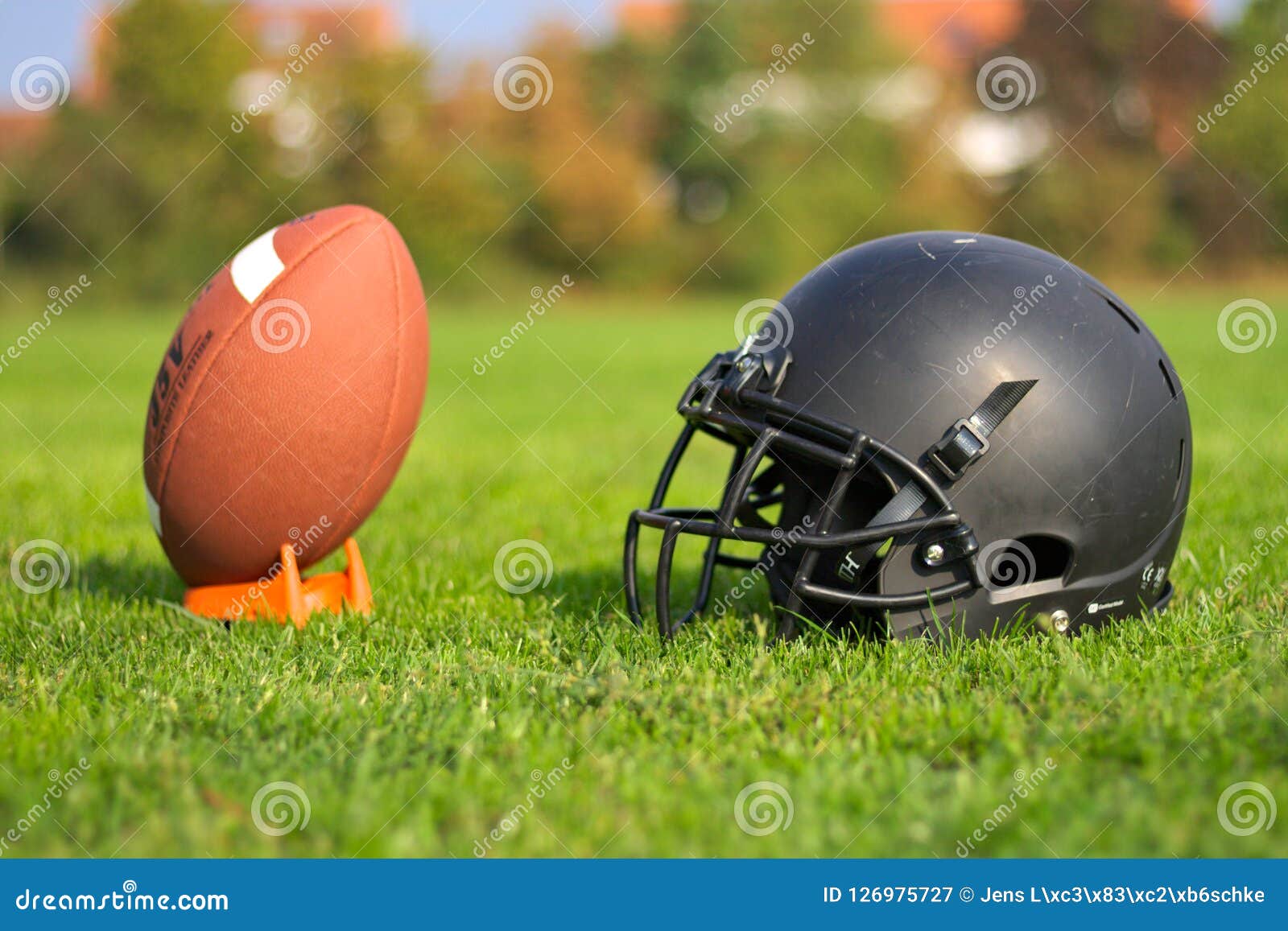 American Football Equipment Used Stock Image - Image of ball, team