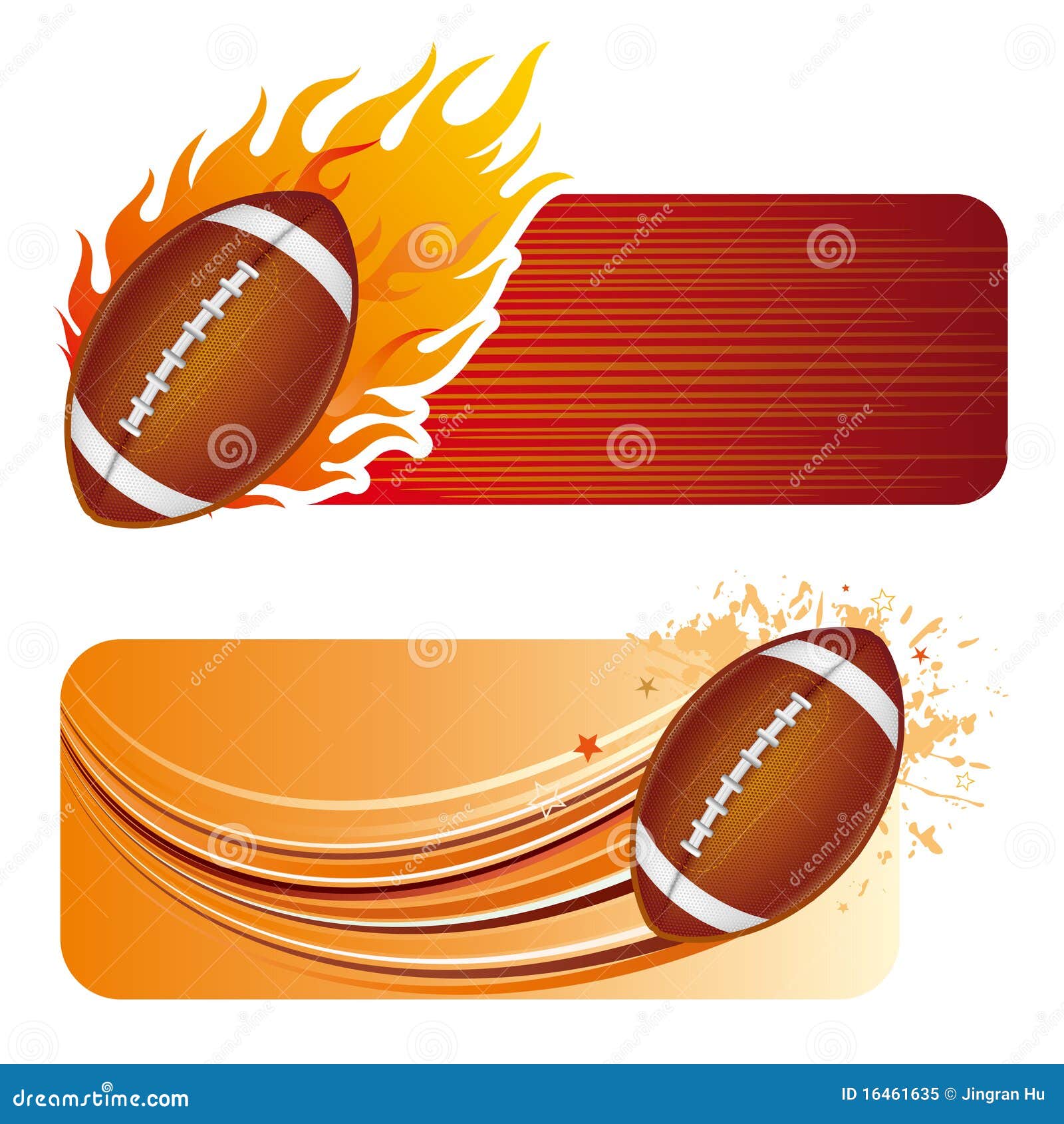 american football with flames