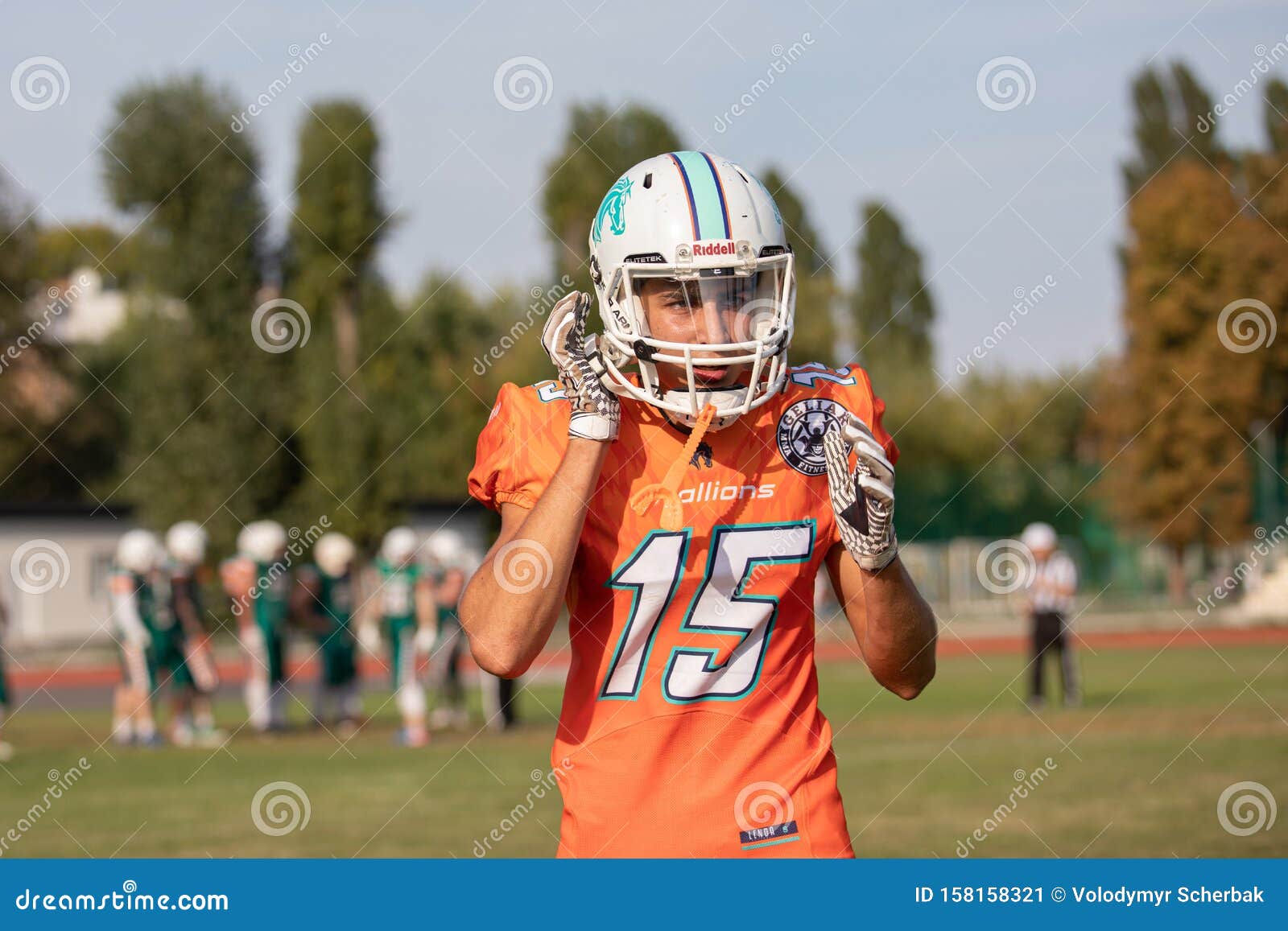 The American Football Game in the Stadium Editorial Photo Image of