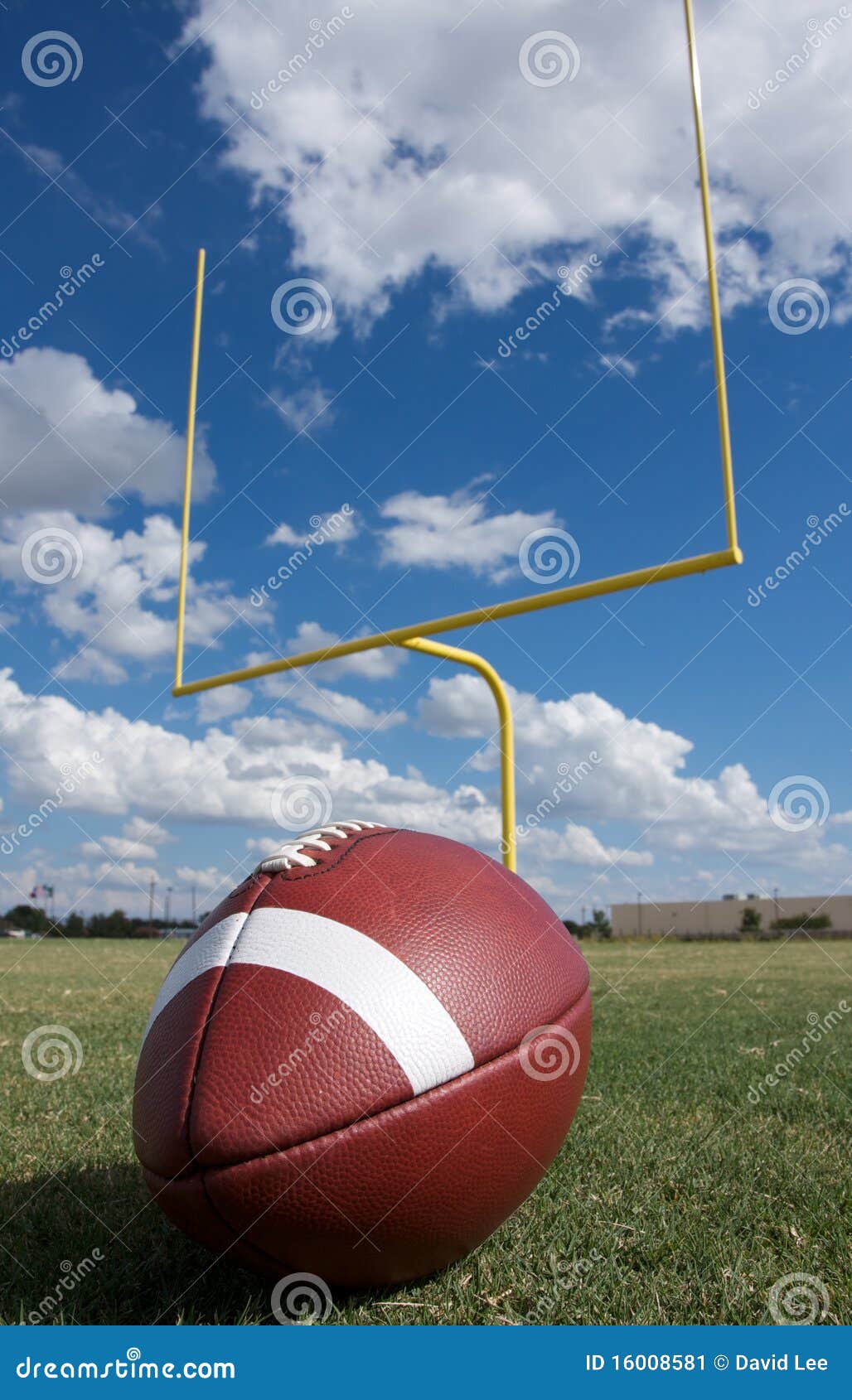 American Football with Goal Posts Stock Image - Image of sport, pigskin