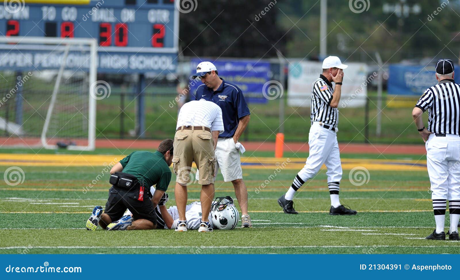 American Football Injury on the Field Editorial Photo - Image of injury