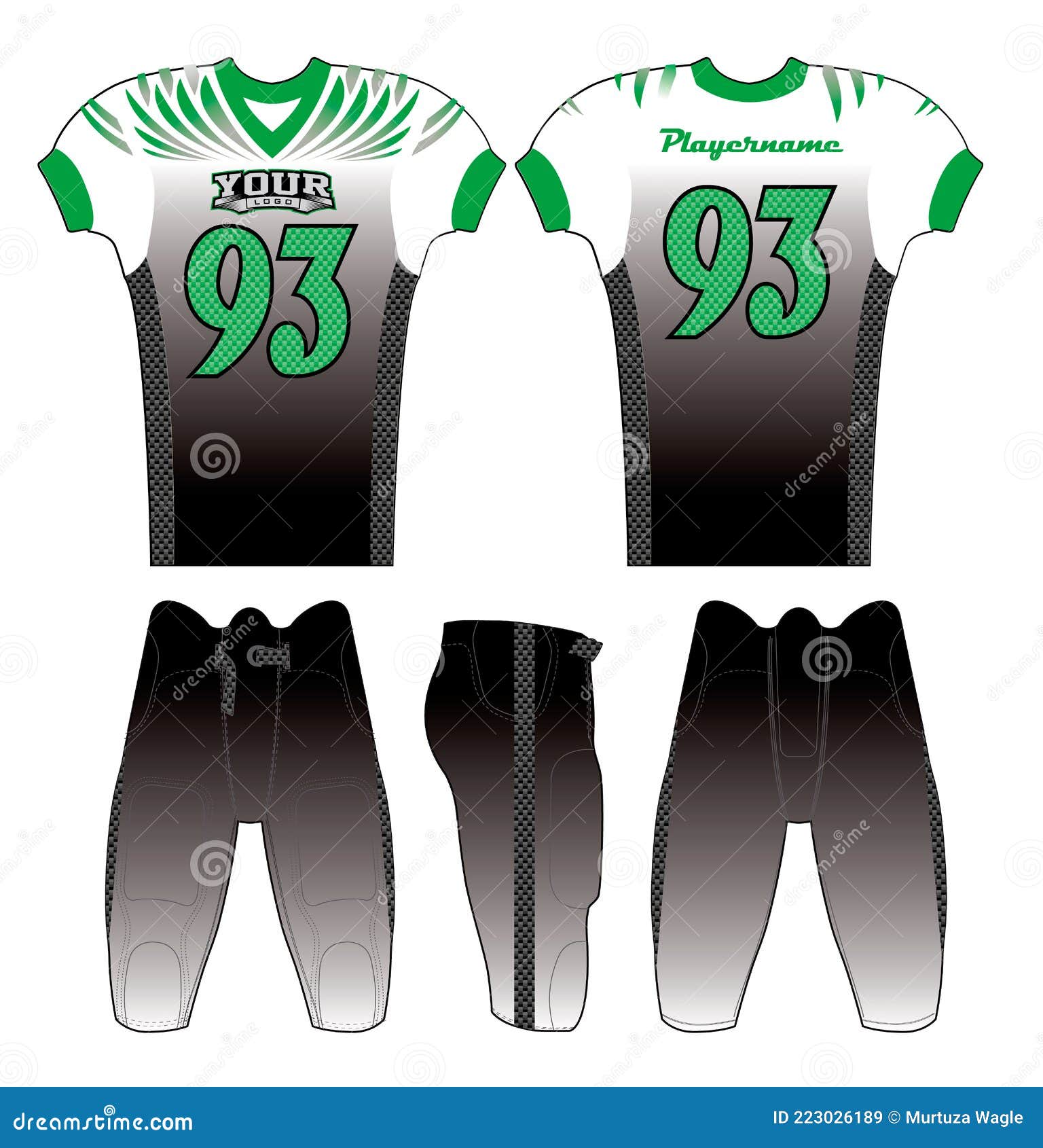 American football jersey mockup template design Vector Image