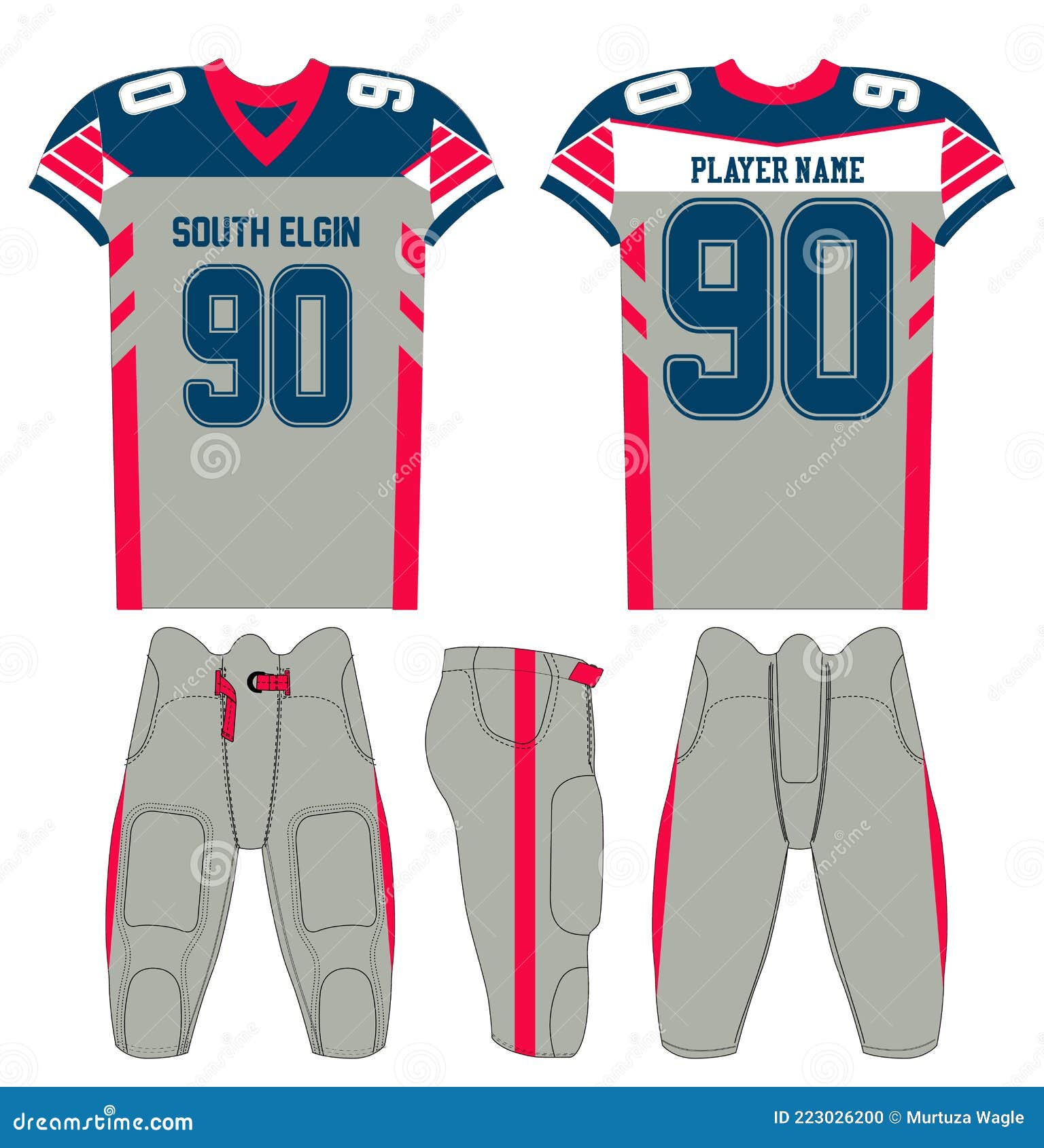 American football team jersey design mockup Vector Image