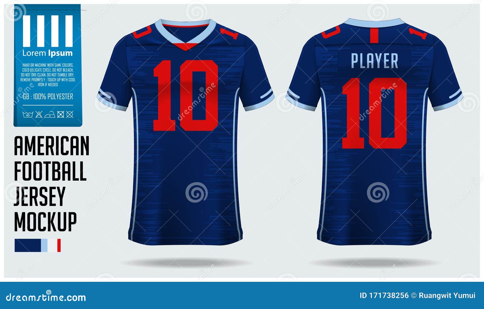 Download American Football Jersey Mockup Template Design For Sport Club Football T Shirt Sport Front View And Back View Vector Stock Vector Illustration Of Helmet American 171738256 Free Mockups