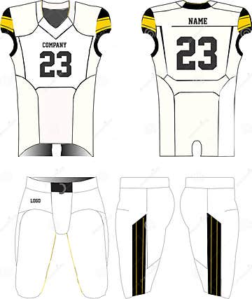 American Football Jersey Uniforms Mock Ups Design Template Front and ...