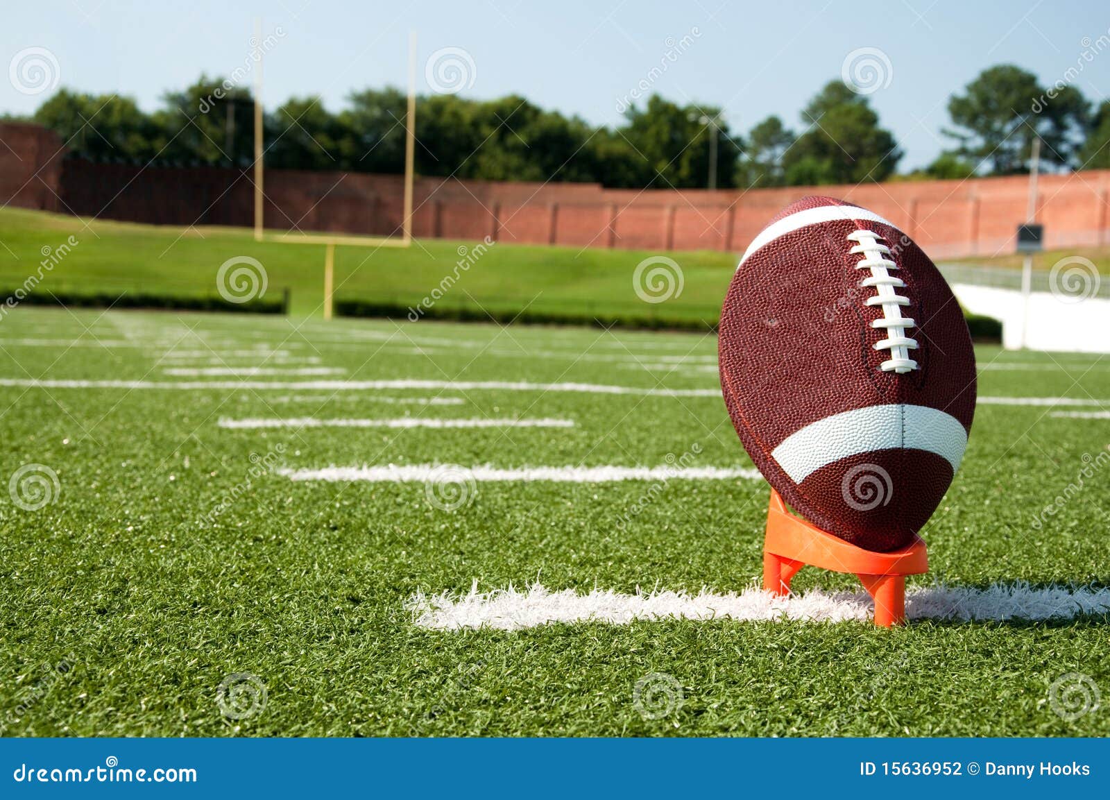 American Football On Kicking Tee Stock Photo - Image: 15636952